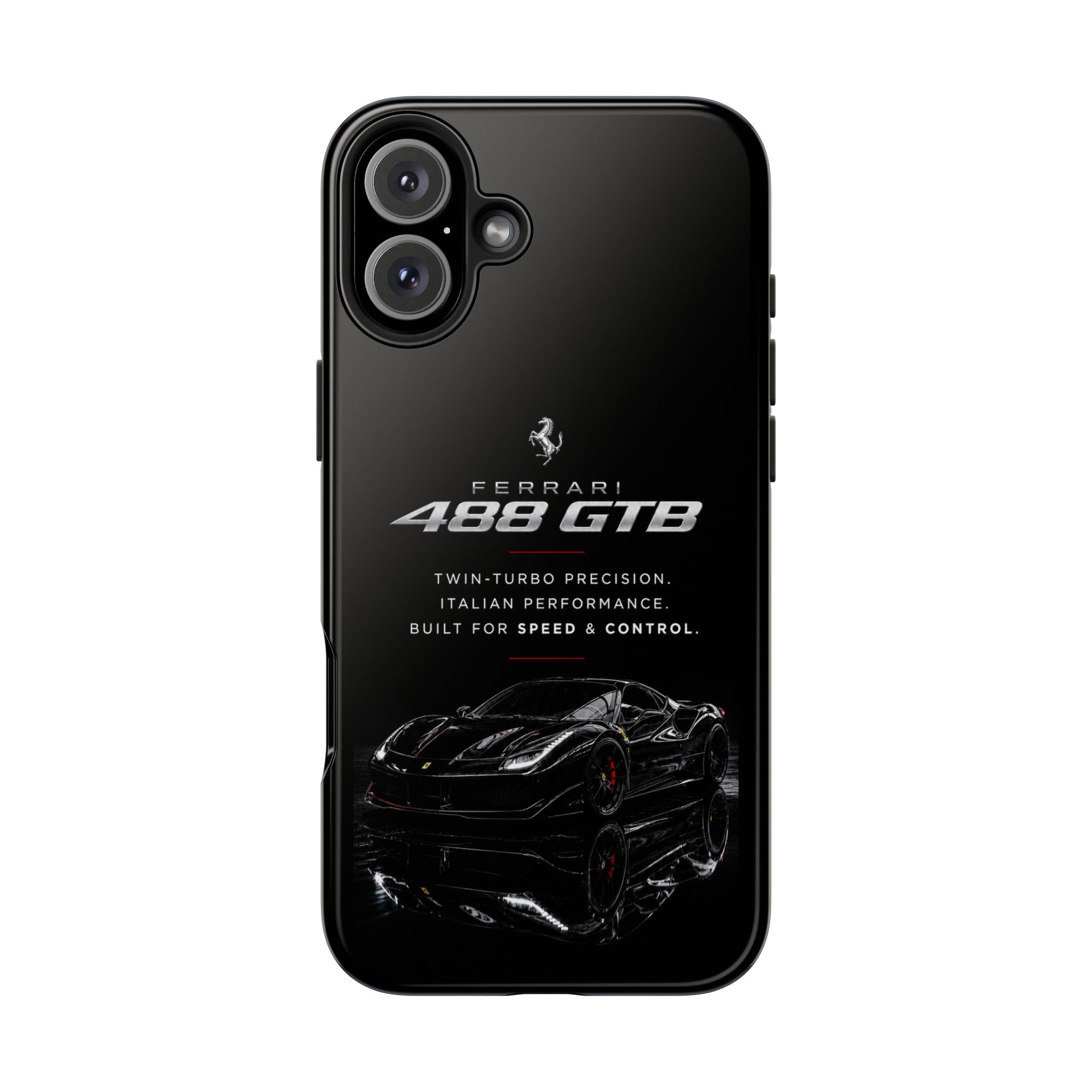 Ferrari 488 GTB Black Sports Car Tough Phone Case