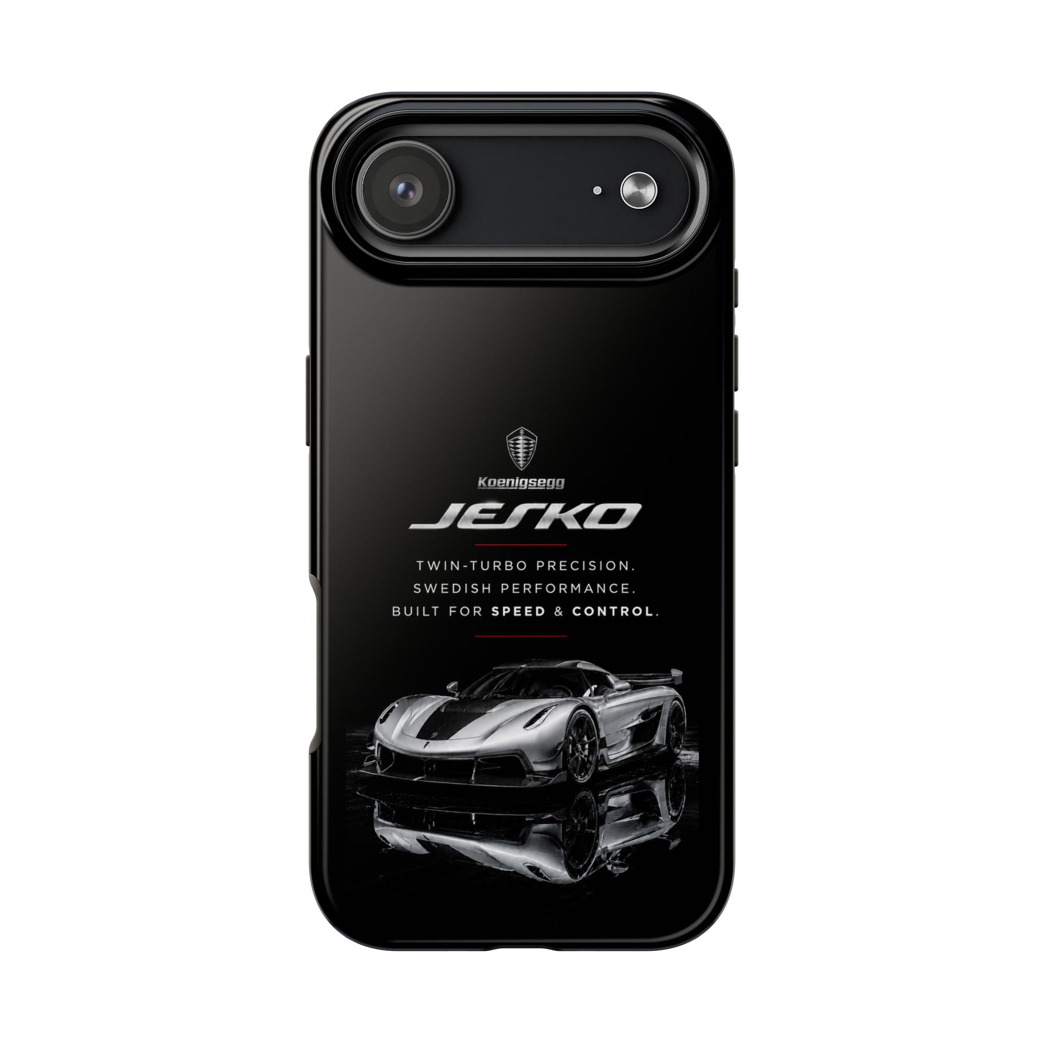 Koenigsegg Jesko Reflective Supercar Tough Phone Case — Luxury Sports Car iPhone Cover