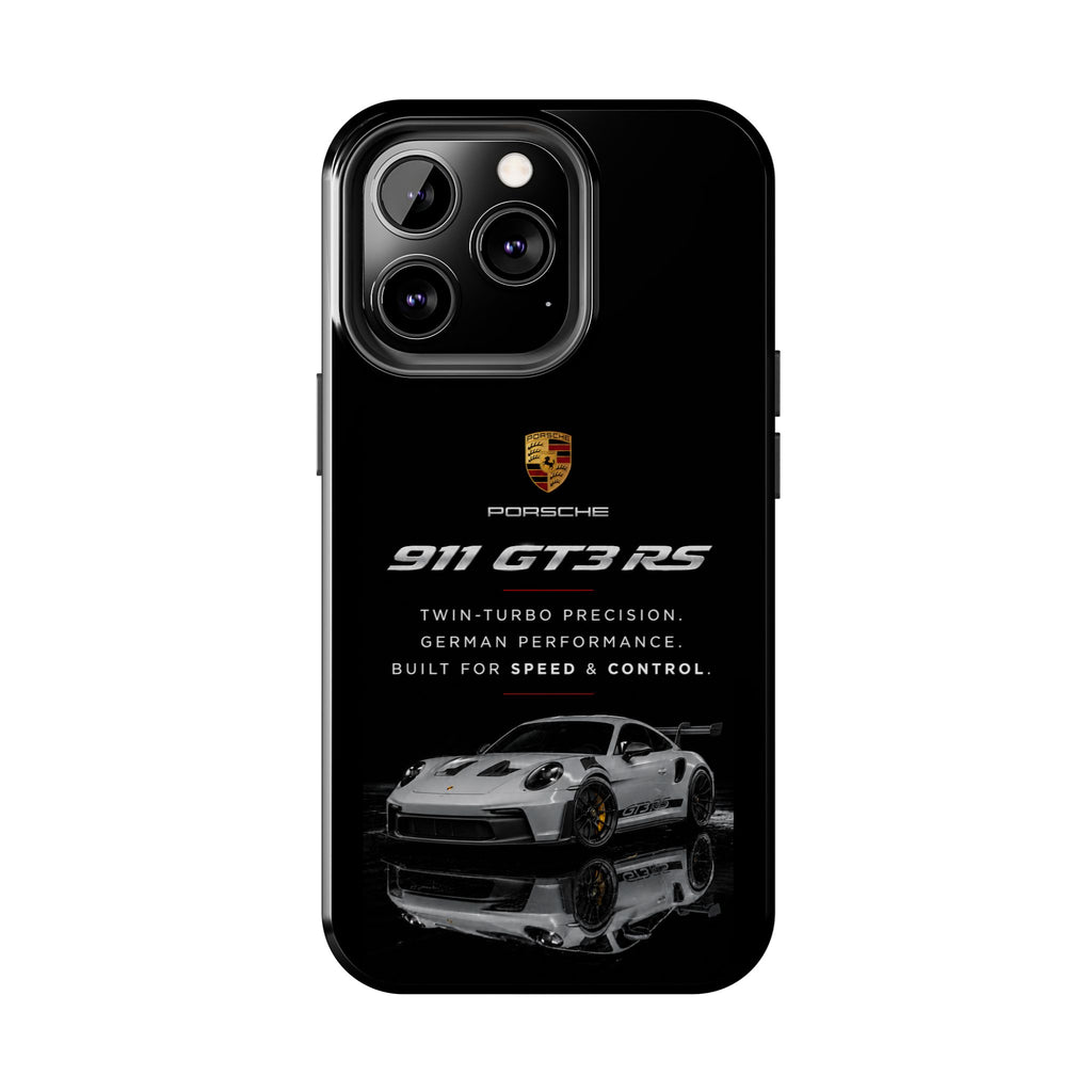 Porsche 911 GT3 RS Tough Phone Case — Black Racing Car Protective Cover