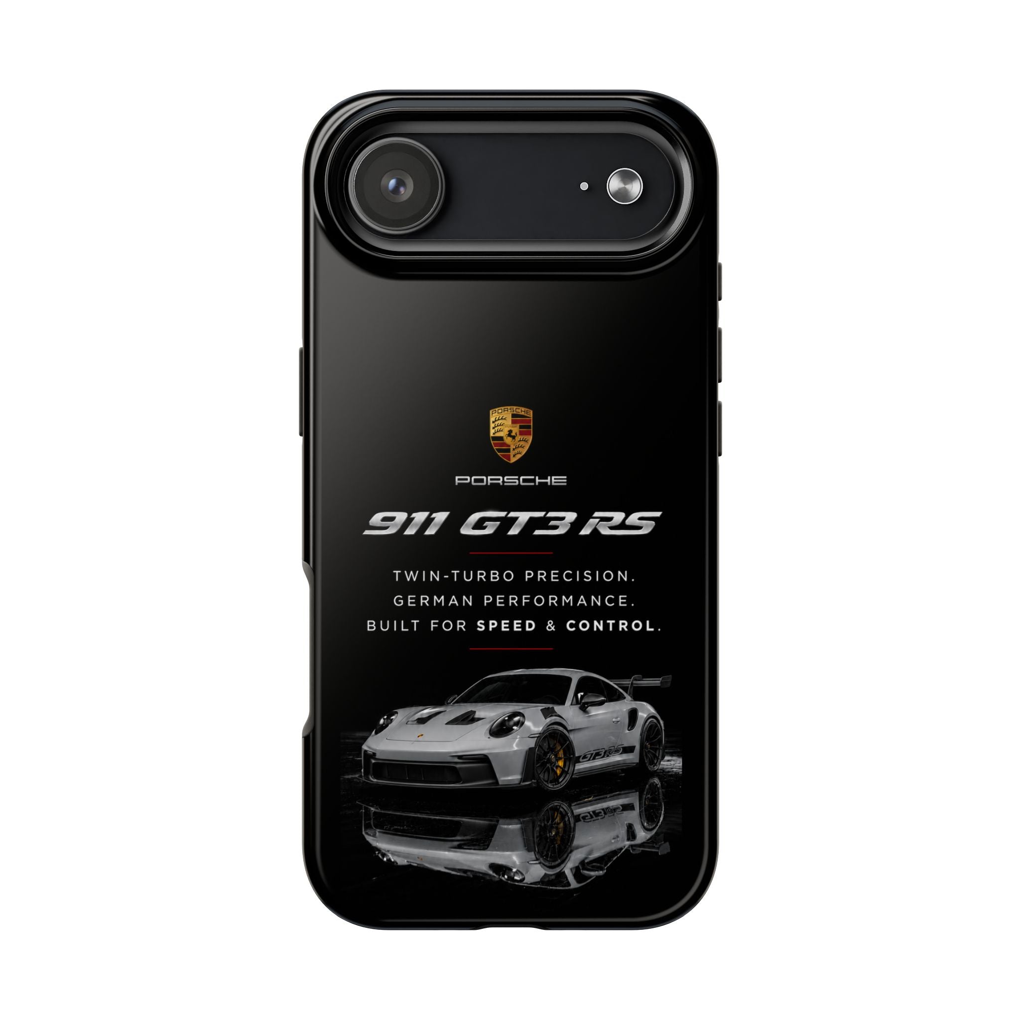 Porsche 911 GT3 RS Tough Phone Case — Black Racing Car Protective Cover