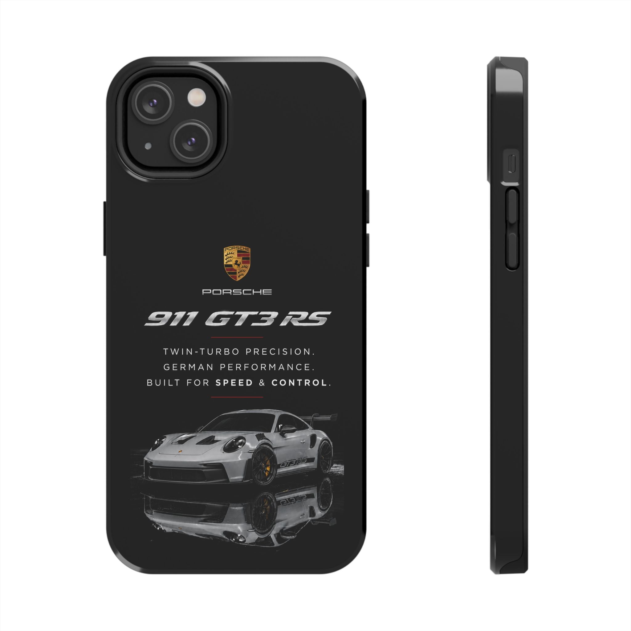 Porsche 911 GT3 RS Tough Phone Case — Black Racing Car Protective Cover