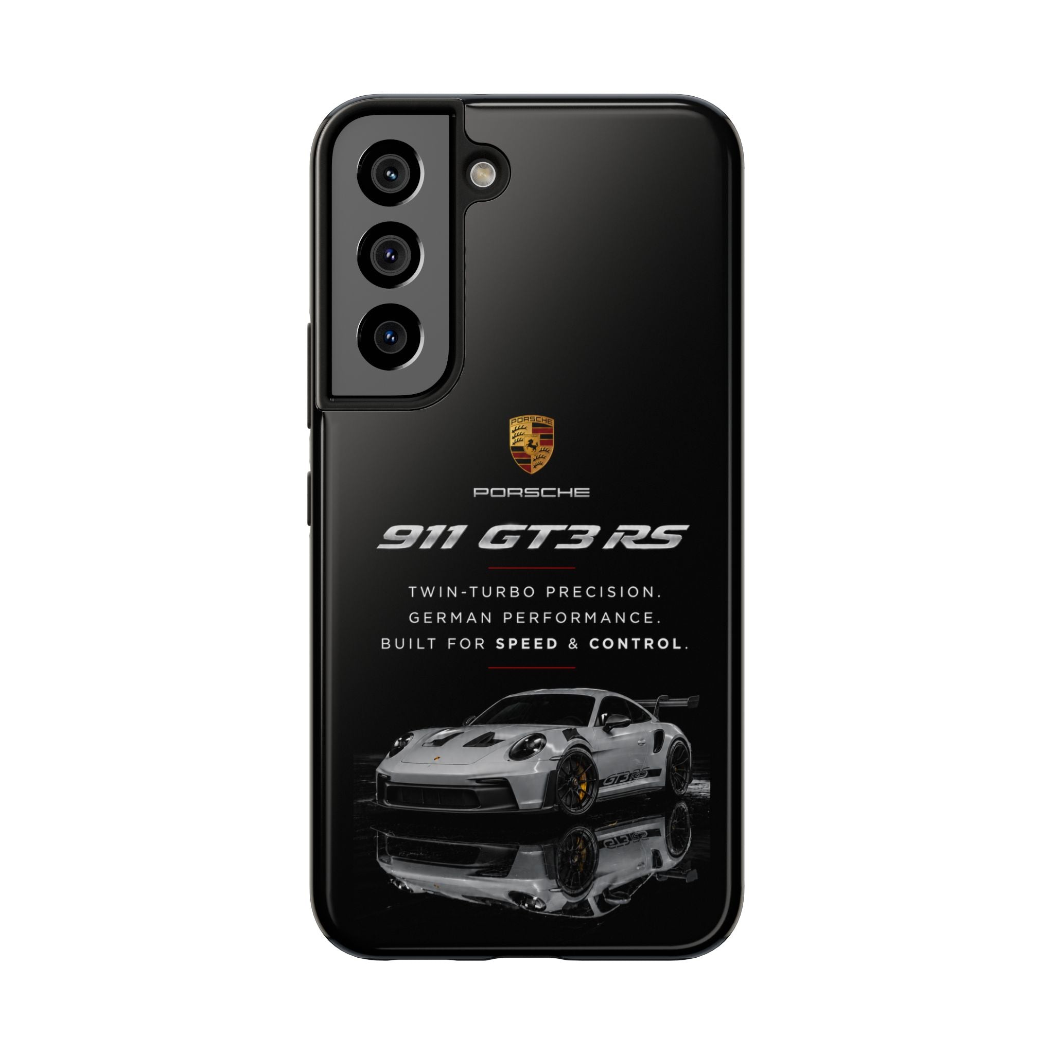 Porsche 911 GT3 RS Tough Phone Case — Black Racing Car Protective Cover