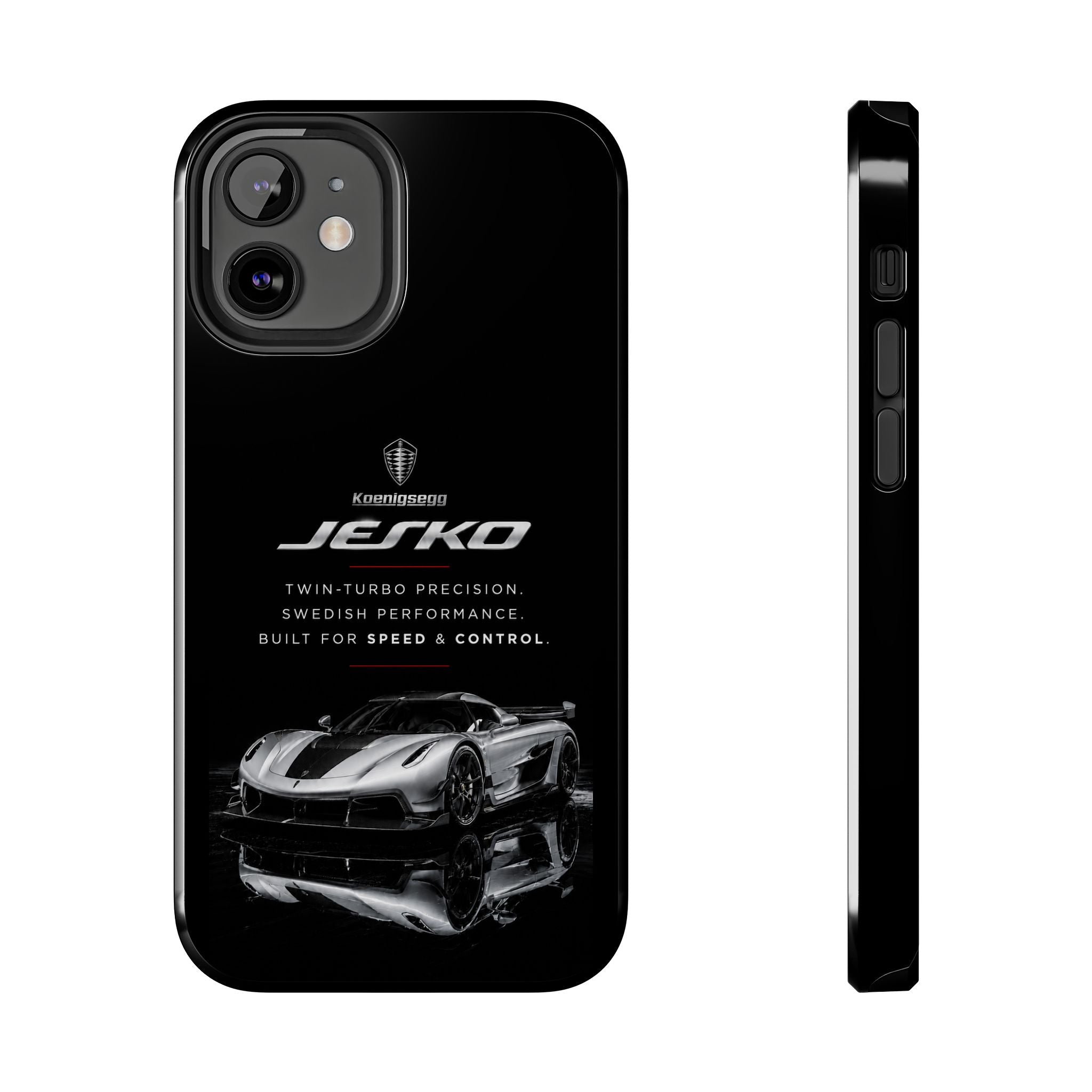Koenigsegg Jesko Reflective Supercar Tough Phone Case — Luxury Sports Car iPhone Cover