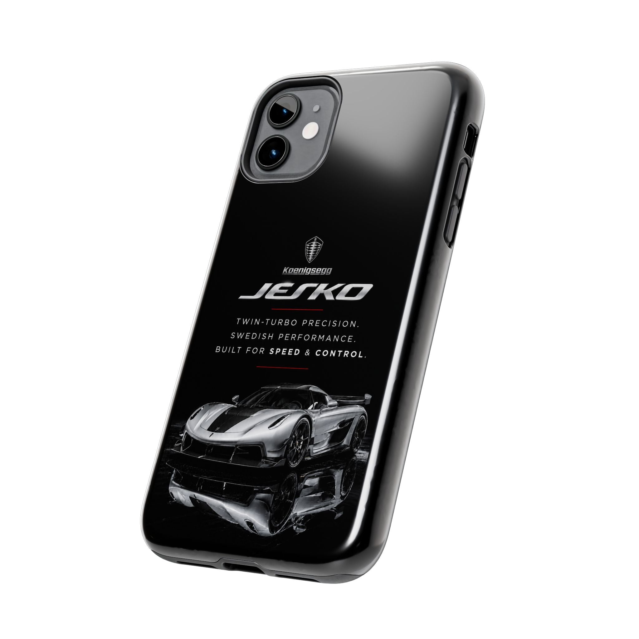 Koenigsegg Jesko Reflective Supercar Tough Phone Case — Luxury Sports Car iPhone Cover
