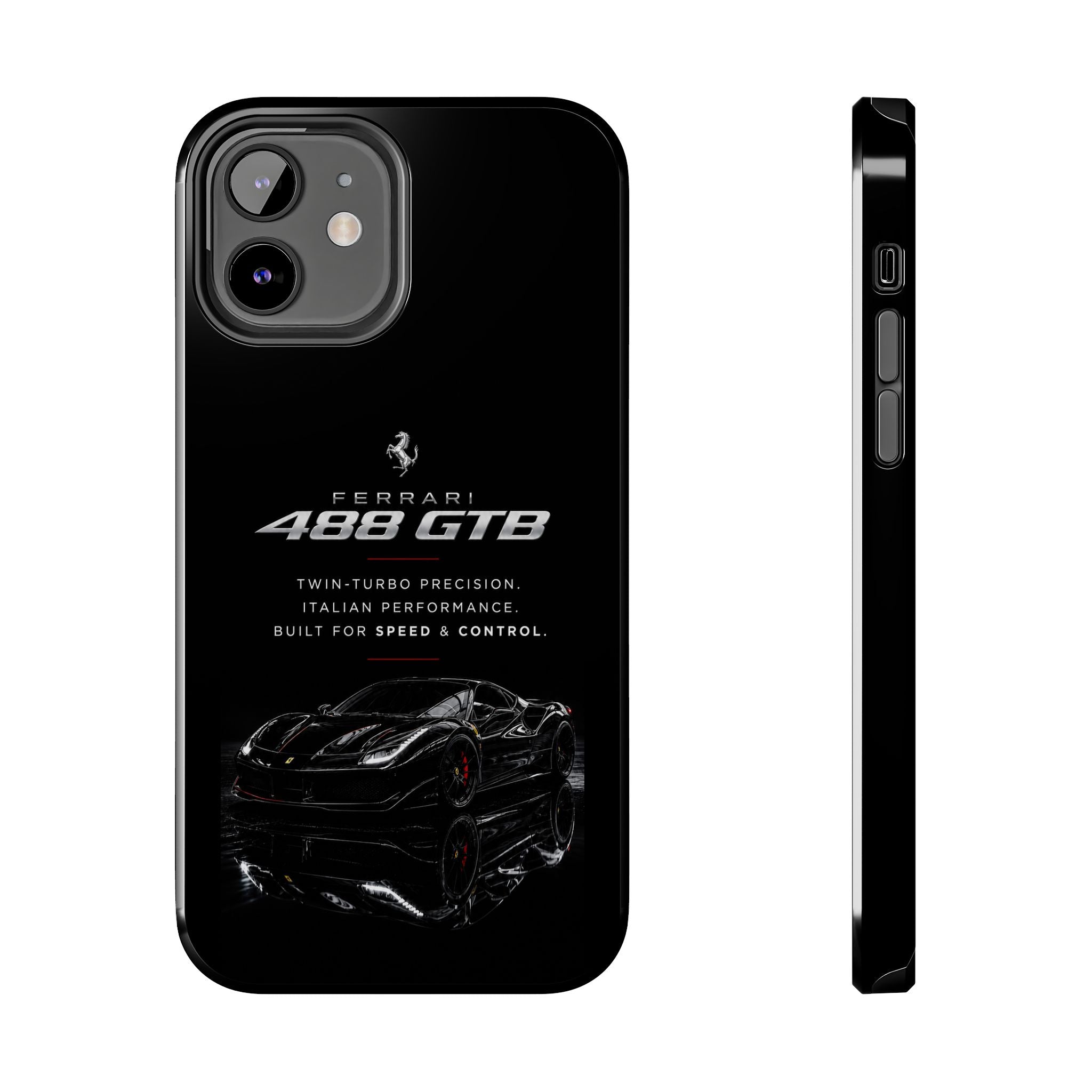 Ferrari 488 GTB Black Sports Car Tough Phone Case