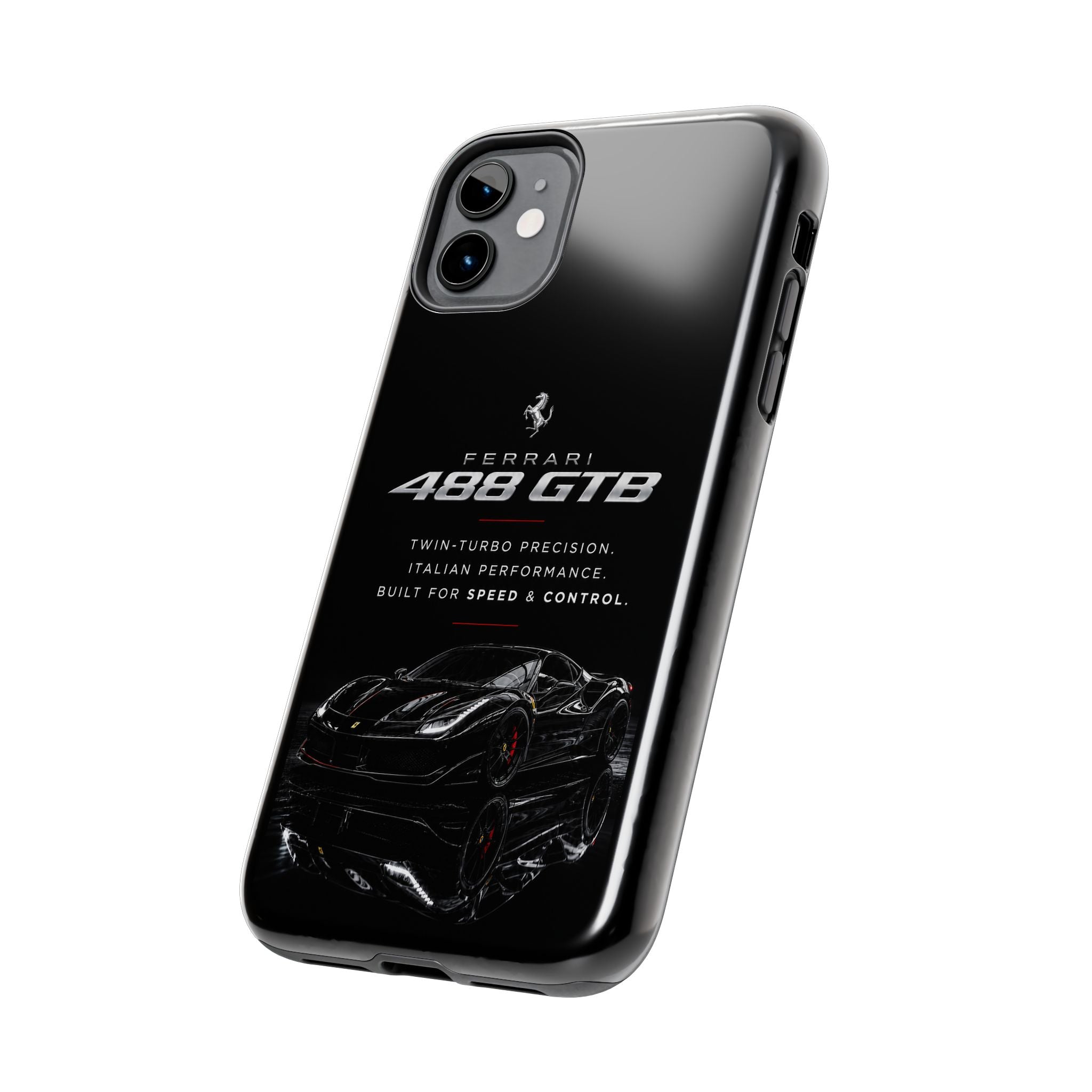 Ferrari 488 GTB Black Sports Car Tough Phone Case