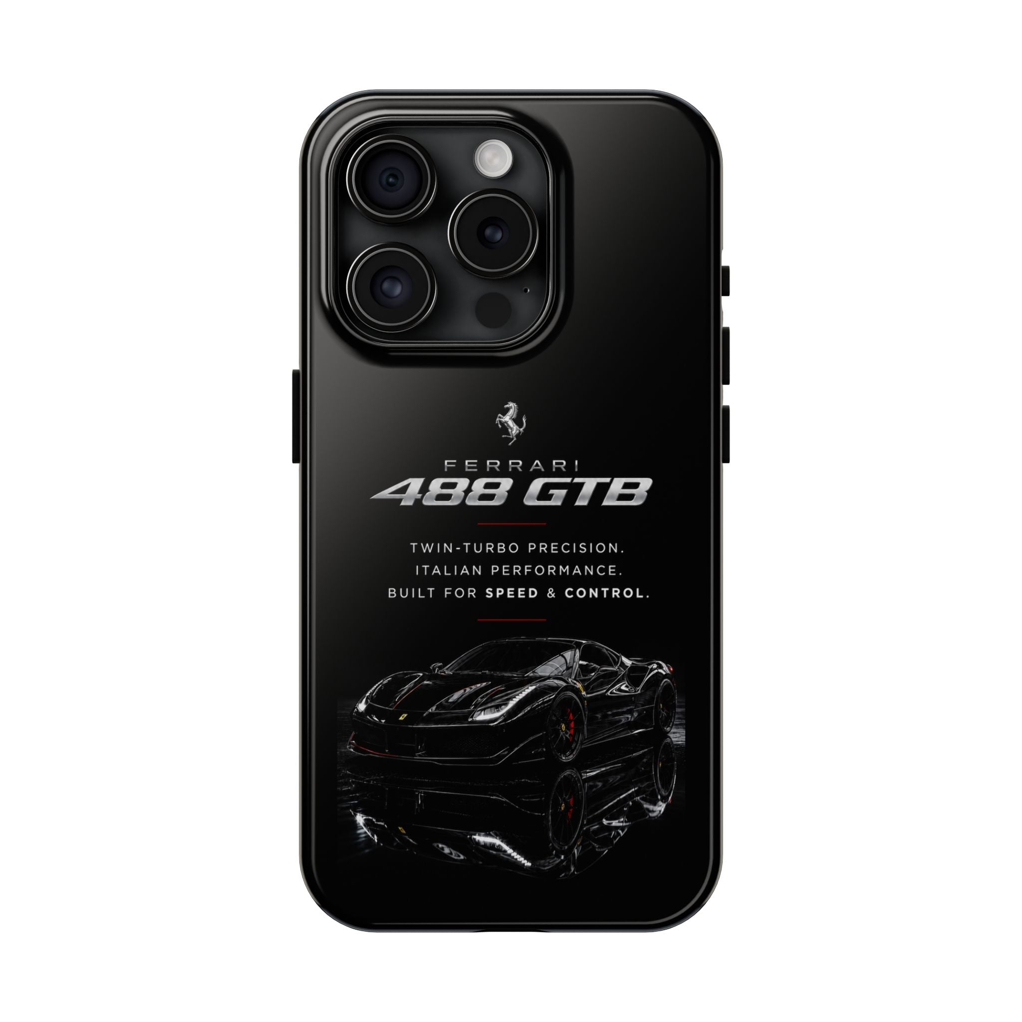 Ferrari 488 GTB Black Sports Car Tough Phone Case