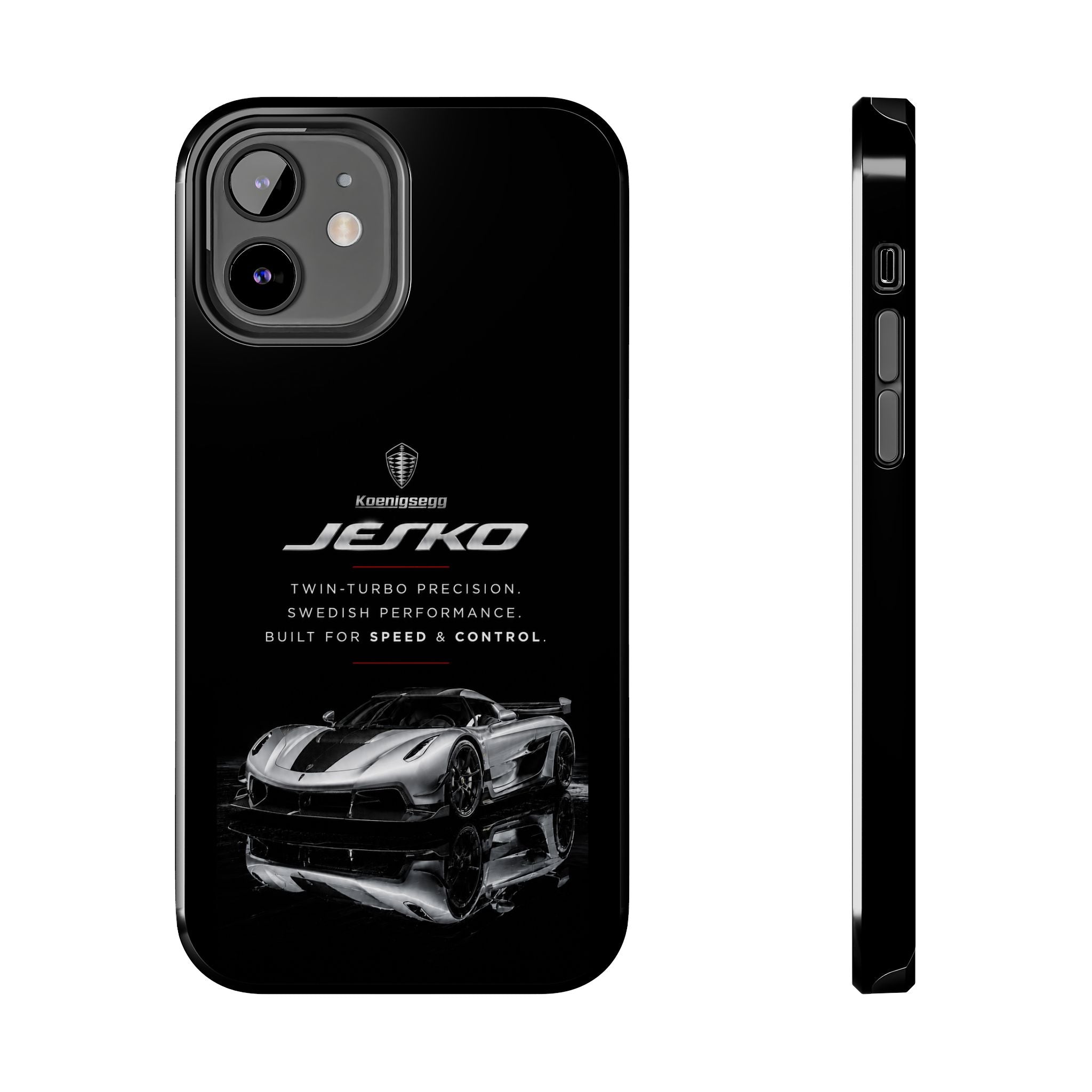 Koenigsegg Jesko Reflective Supercar Tough Phone Case — Luxury Sports Car iPhone Cover