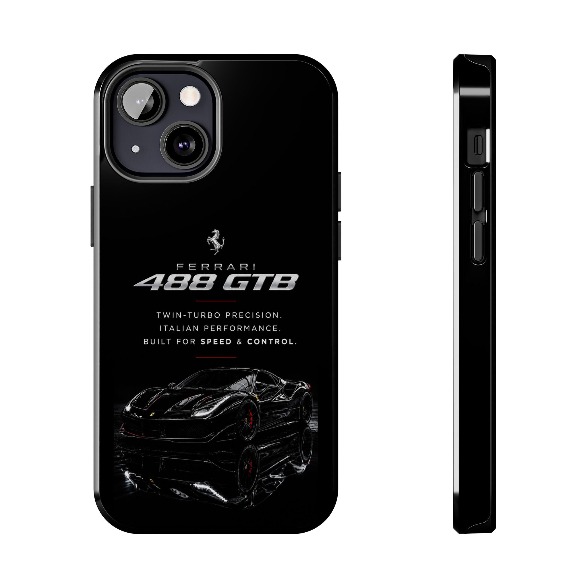 Ferrari 488 GTB Black Sports Car Tough Phone Case