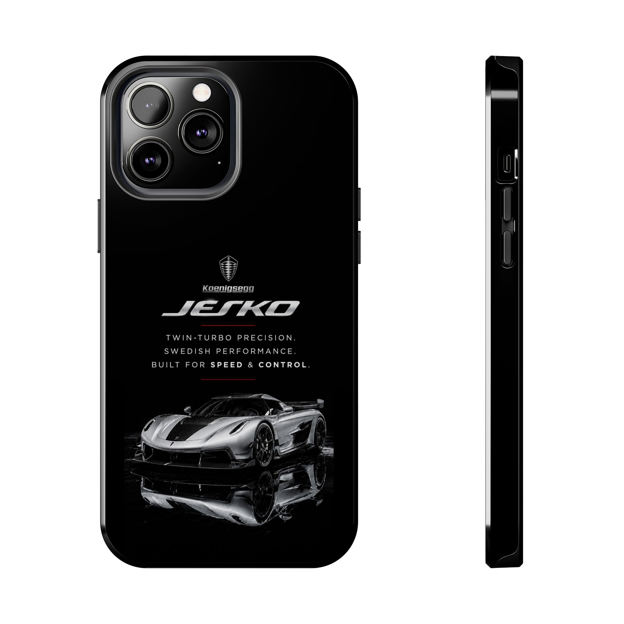 Koenigsegg Jesko Reflective Supercar Tough Phone Case — Luxury Sports Car iPhone Cover