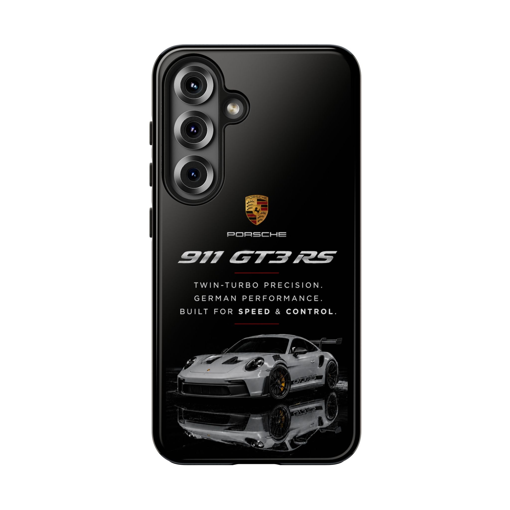 Porsche 911 GT3 RS Tough Phone Case — Black Racing Car Protective Cover