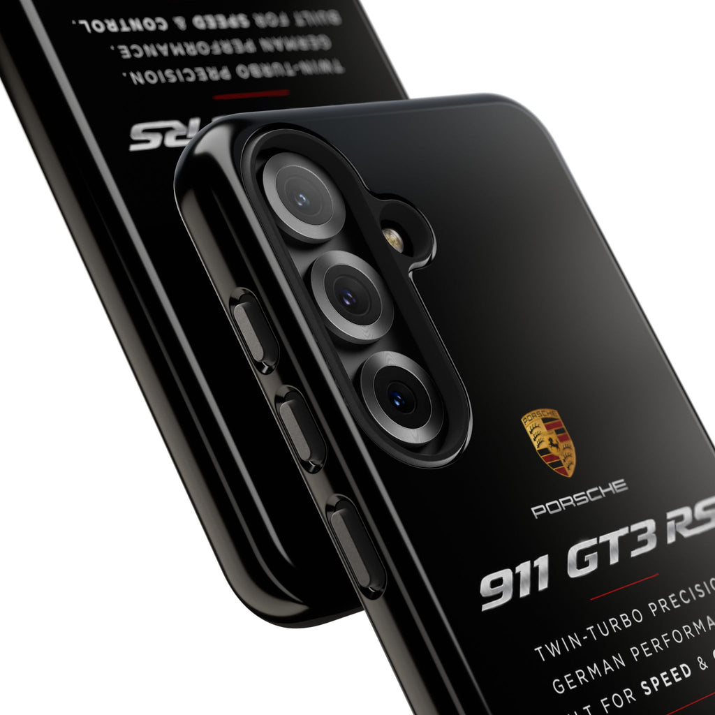 Porsche 911 GT3 RS Tough Phone Case — Black Racing Car Protective Cover