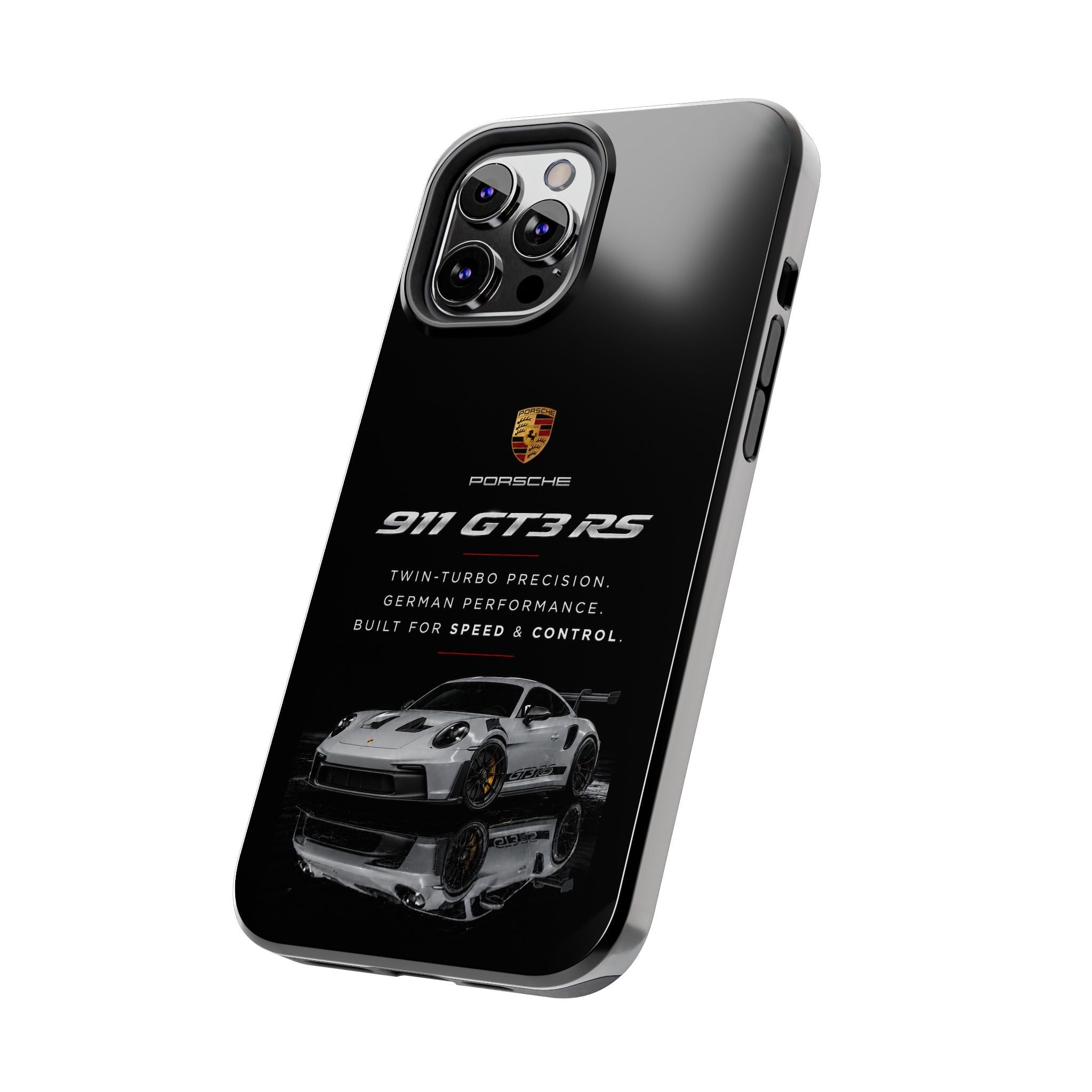 Porsche 911 GT3 RS Tough Phone Case — Black Racing Car Protective Cover