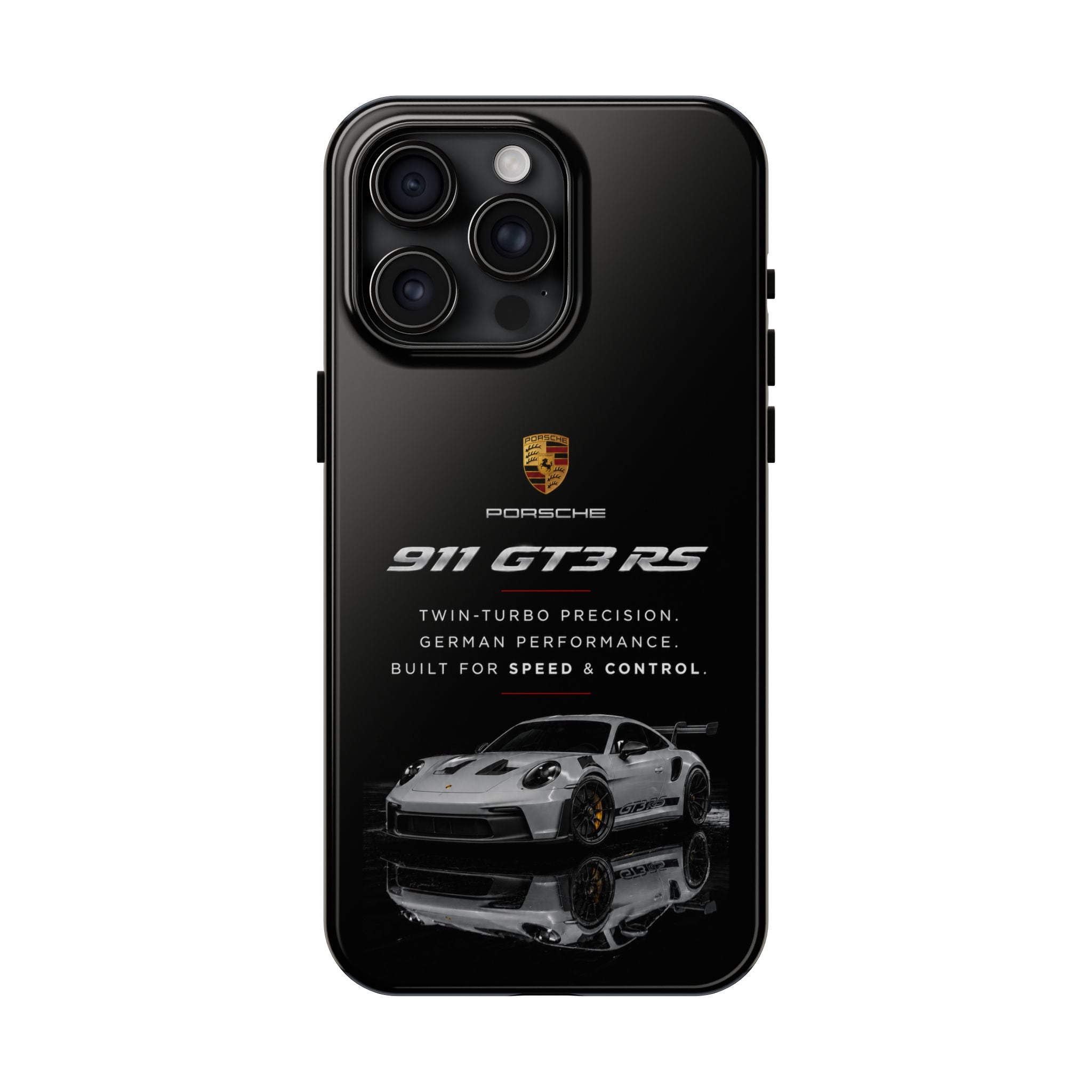 Porsche 911 GT3 RS Tough Phone Case — Black Racing Car Protective Cover