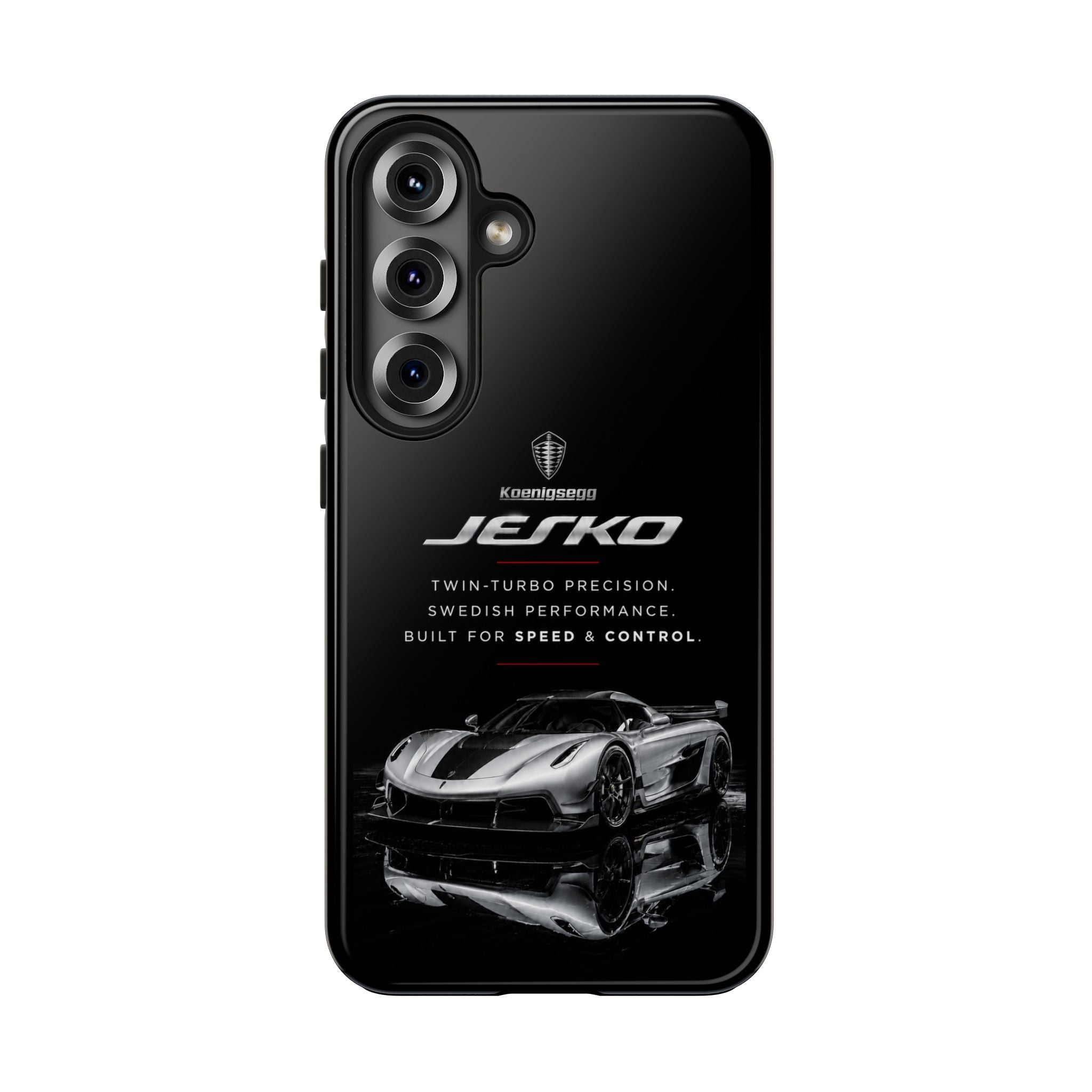 Koenigsegg Jesko Reflective Supercar Tough Phone Case — Luxury Sports Car iPhone Cover