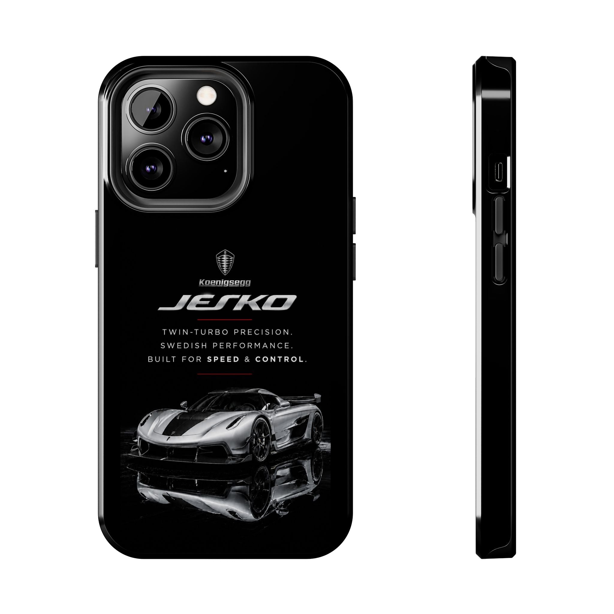 Koenigsegg Jesko Reflective Supercar Tough Phone Case — Luxury Sports Car iPhone Cover