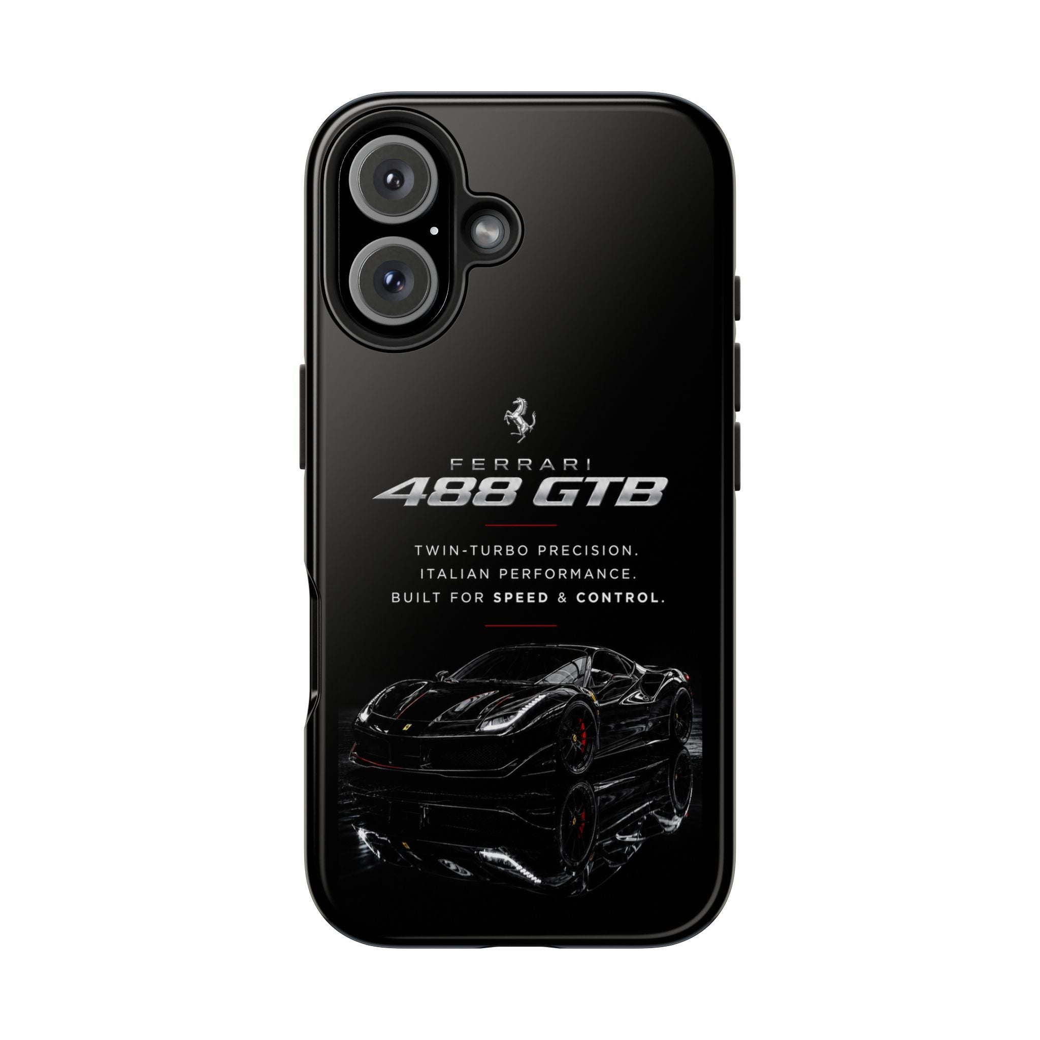 Ferrari 488 GTB Black Sports Car Tough Phone Case