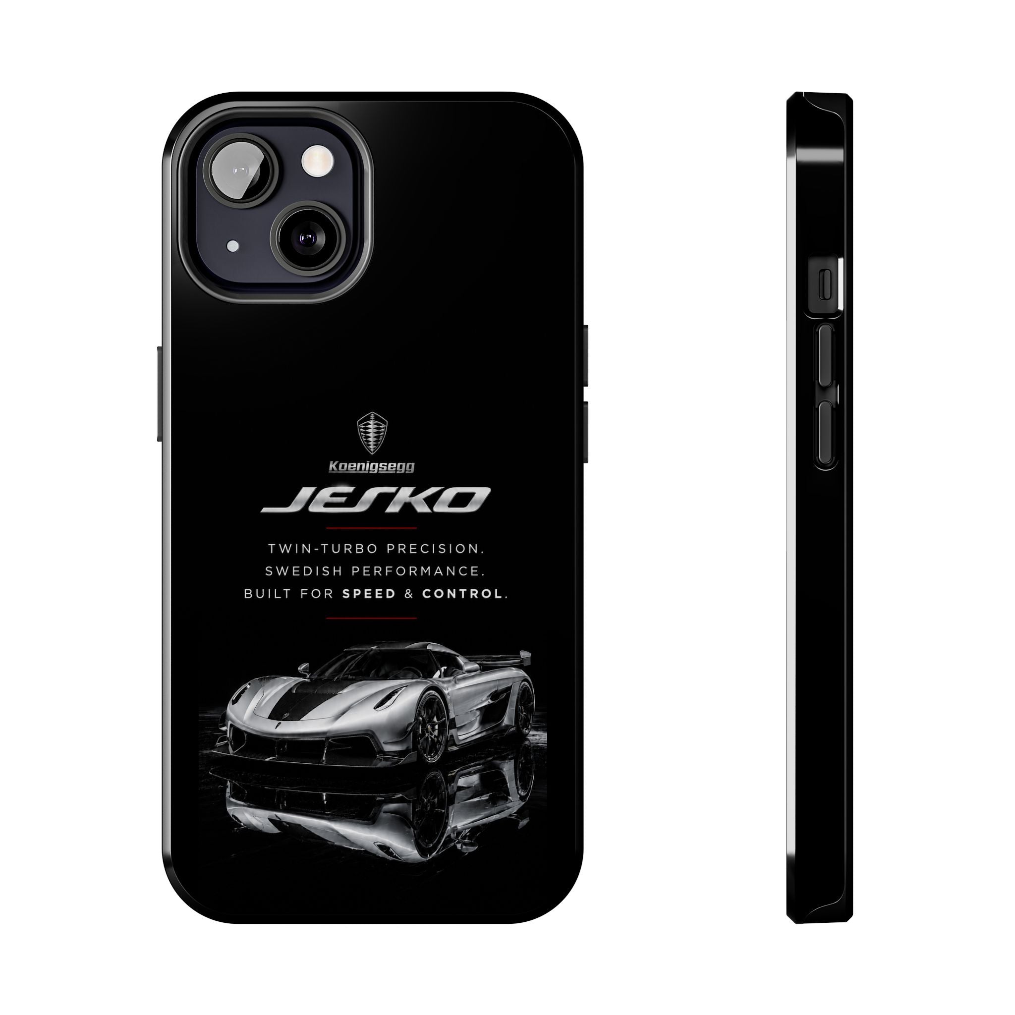Koenigsegg Jesko Reflective Supercar Tough Phone Case — Luxury Sports Car iPhone Cover