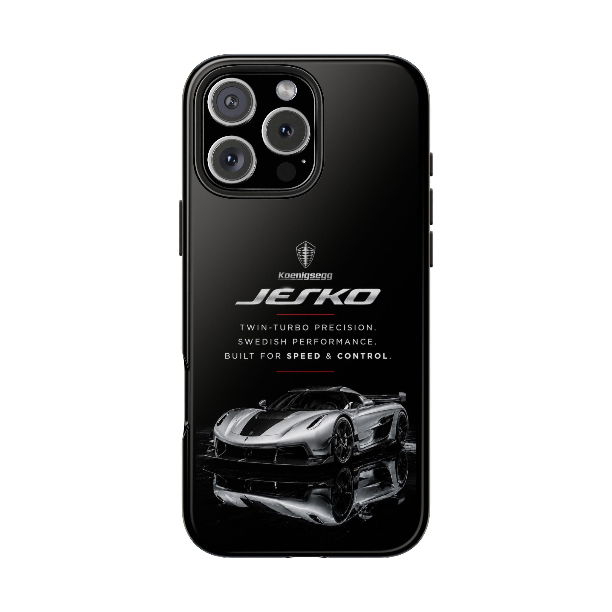 Koenigsegg Jesko Reflective Supercar Tough Phone Case — Luxury Sports Car iPhone Cover