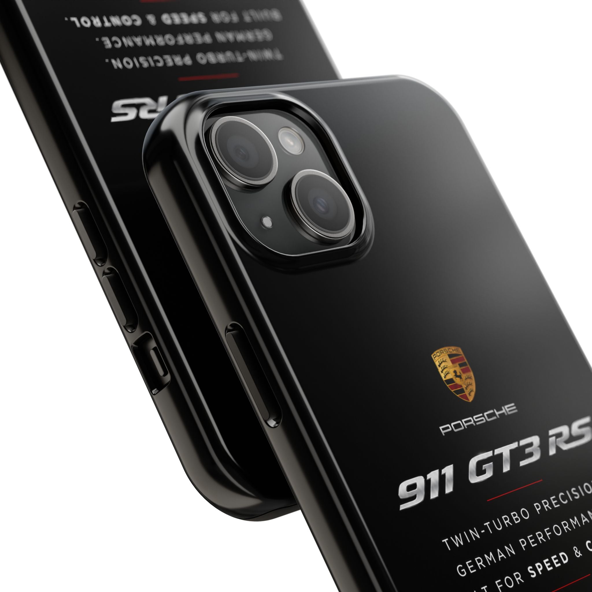 Porsche 911 GT3 RS Tough Phone Case — Black Racing Car Protective Cover