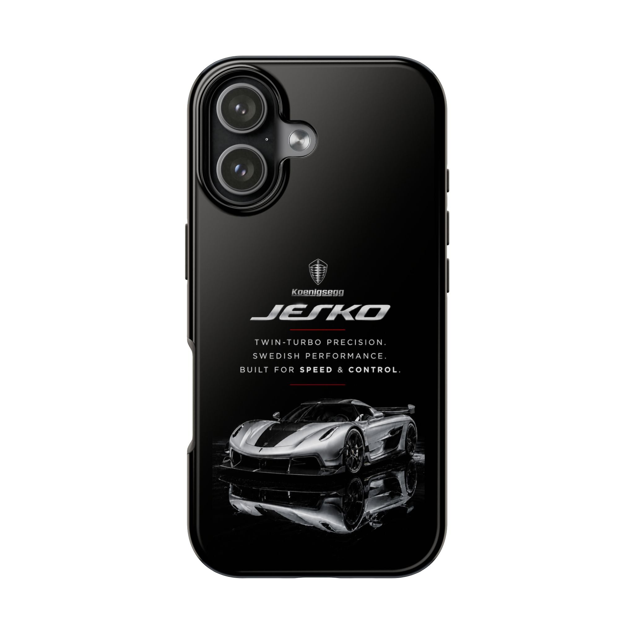 Koenigsegg Jesko Reflective Supercar Tough Phone Case — Luxury Sports Car iPhone Cover