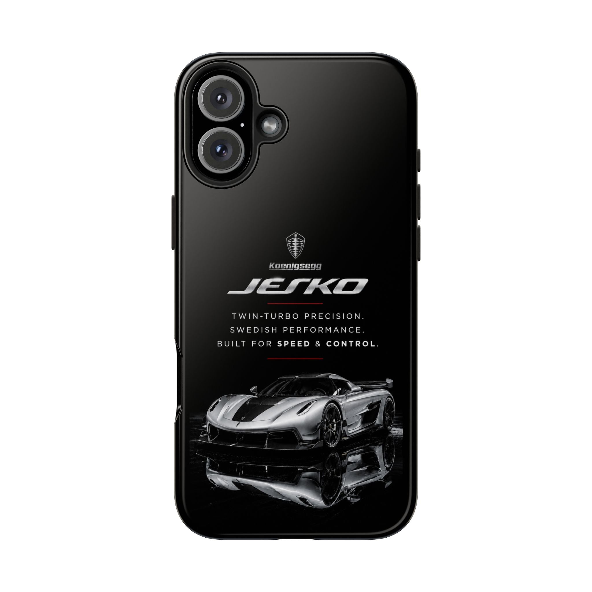 Koenigsegg Jesko Reflective Supercar Tough Phone Case — Luxury Sports Car iPhone Cover