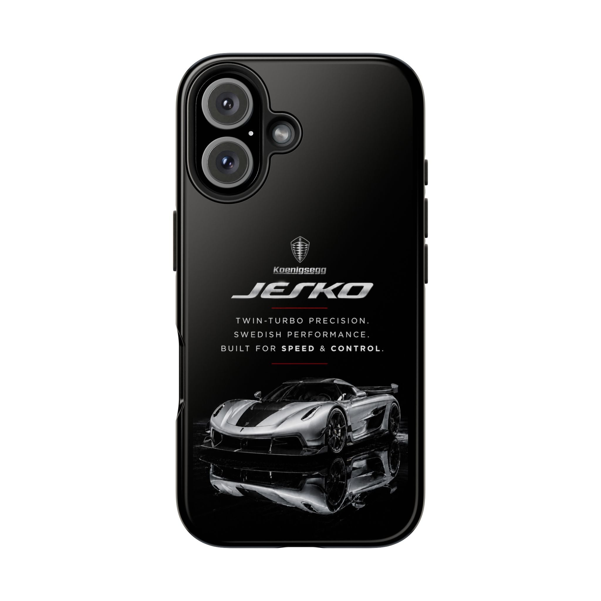 Koenigsegg Jesko Reflective Supercar Tough Phone Case — Luxury Sports Car iPhone Cover