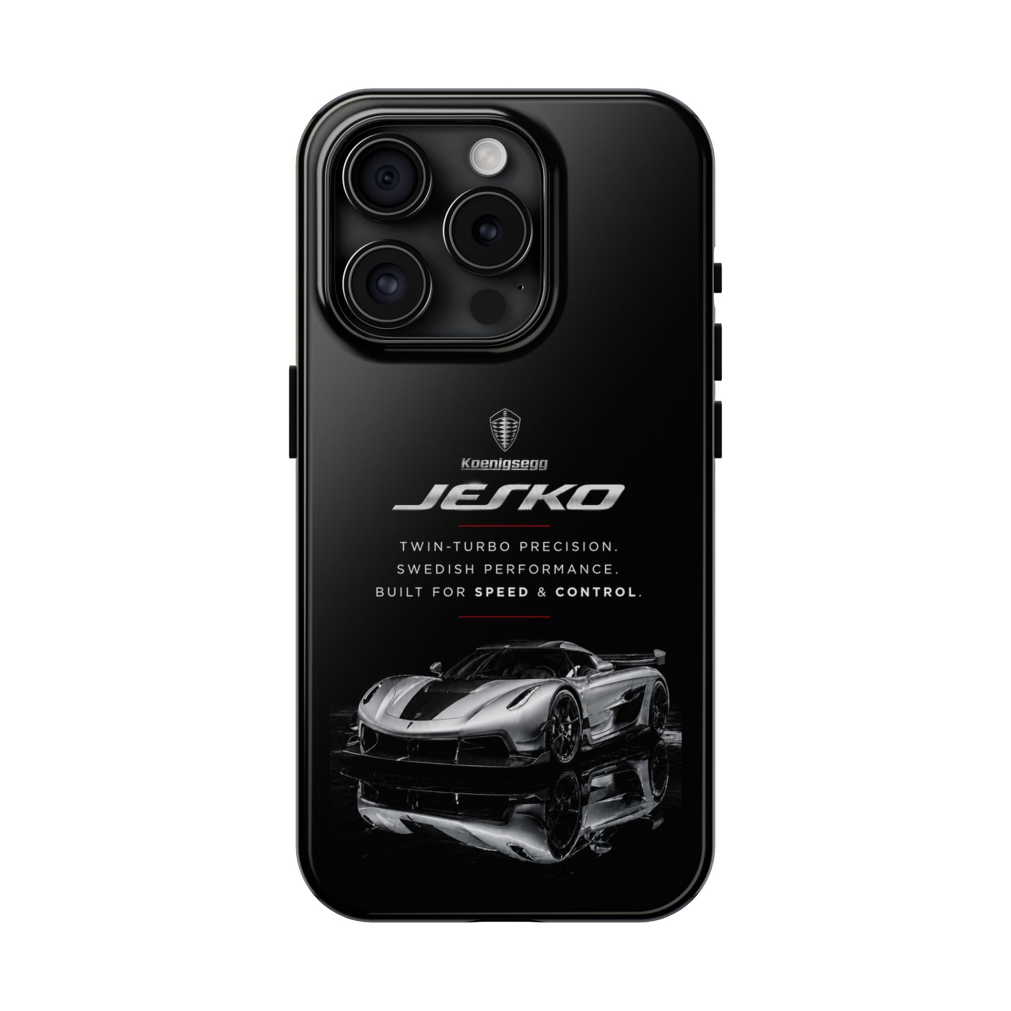 Koenigsegg Jesko Reflective Supercar Tough Phone Case — Luxury Sports Car iPhone Cover