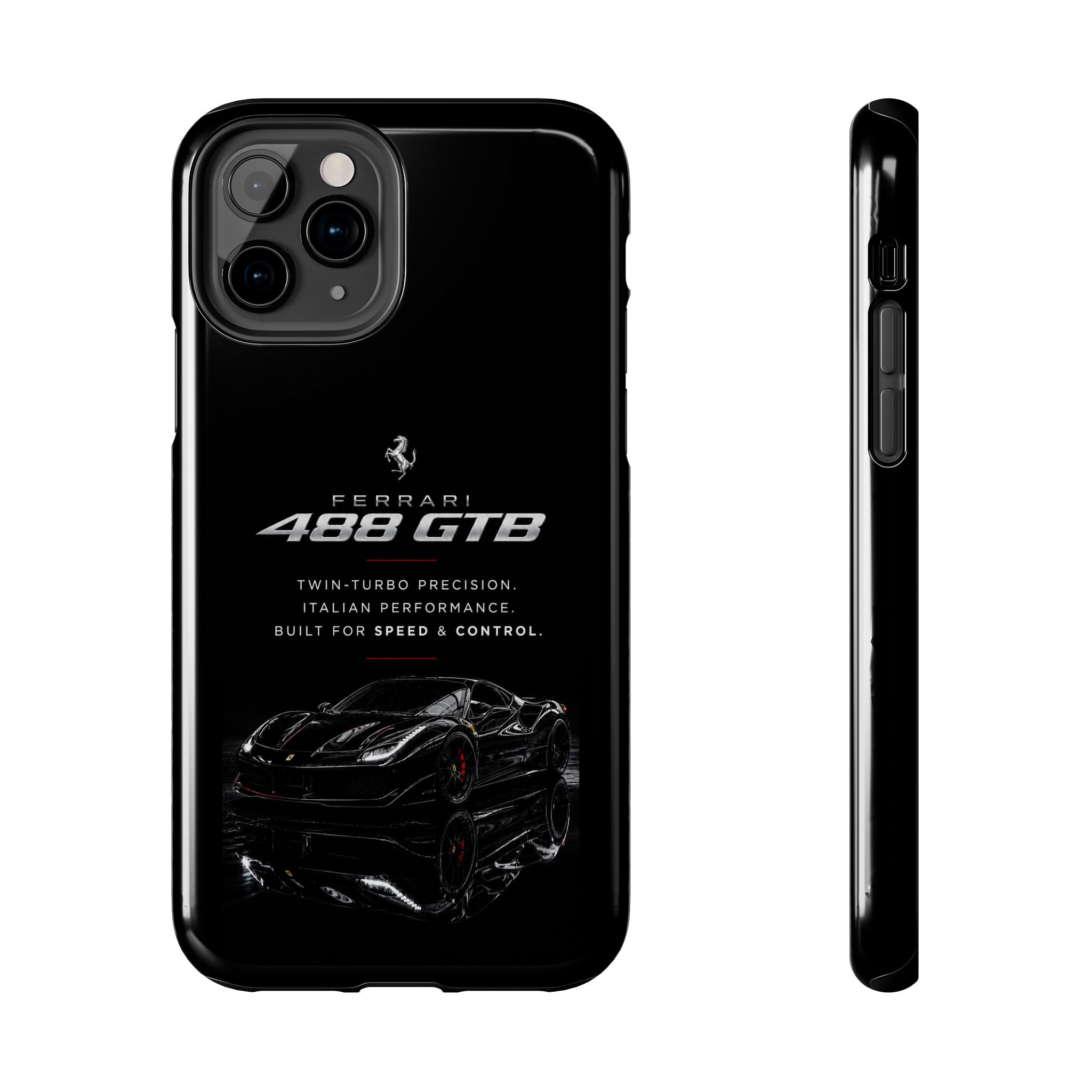 Ferrari 488 GTB Black Sports Car Tough Phone Case