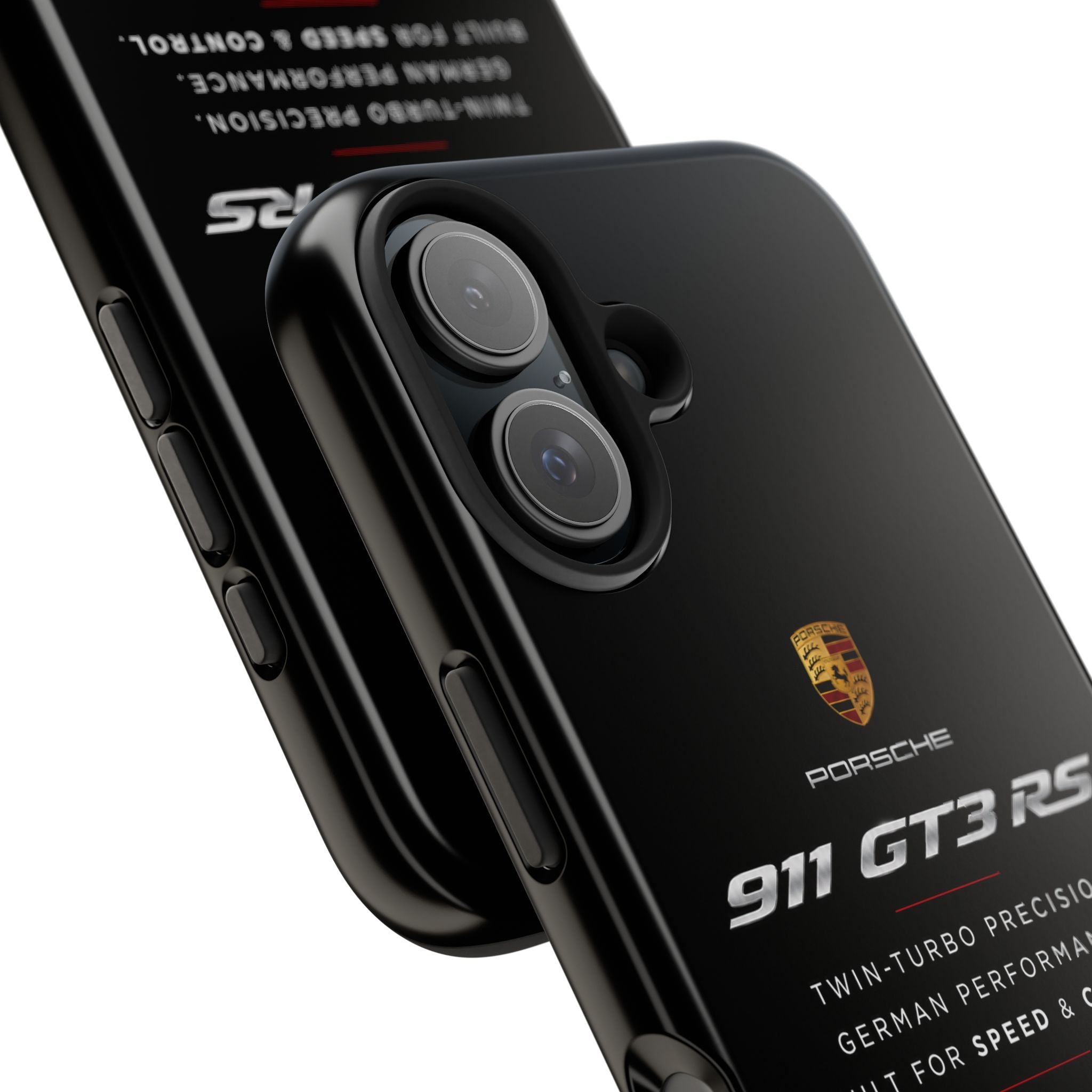 Porsche 911 GT3 RS Tough Phone Case — Black Racing Car Protective Cover