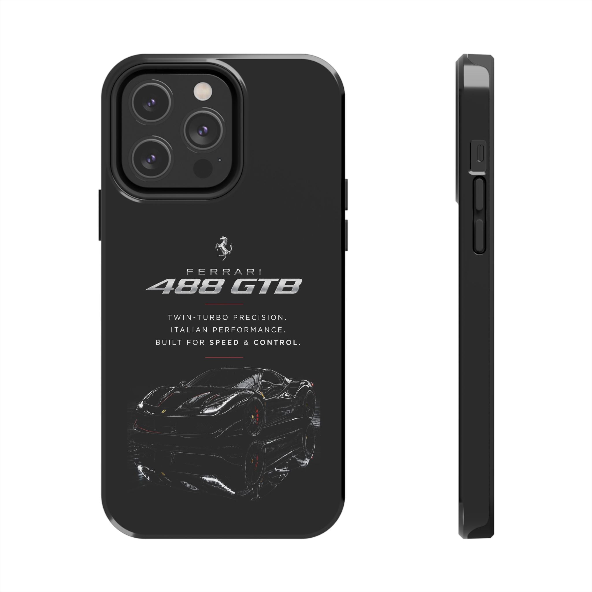 Ferrari 488 GTB Black Sports Car Tough Phone Case
