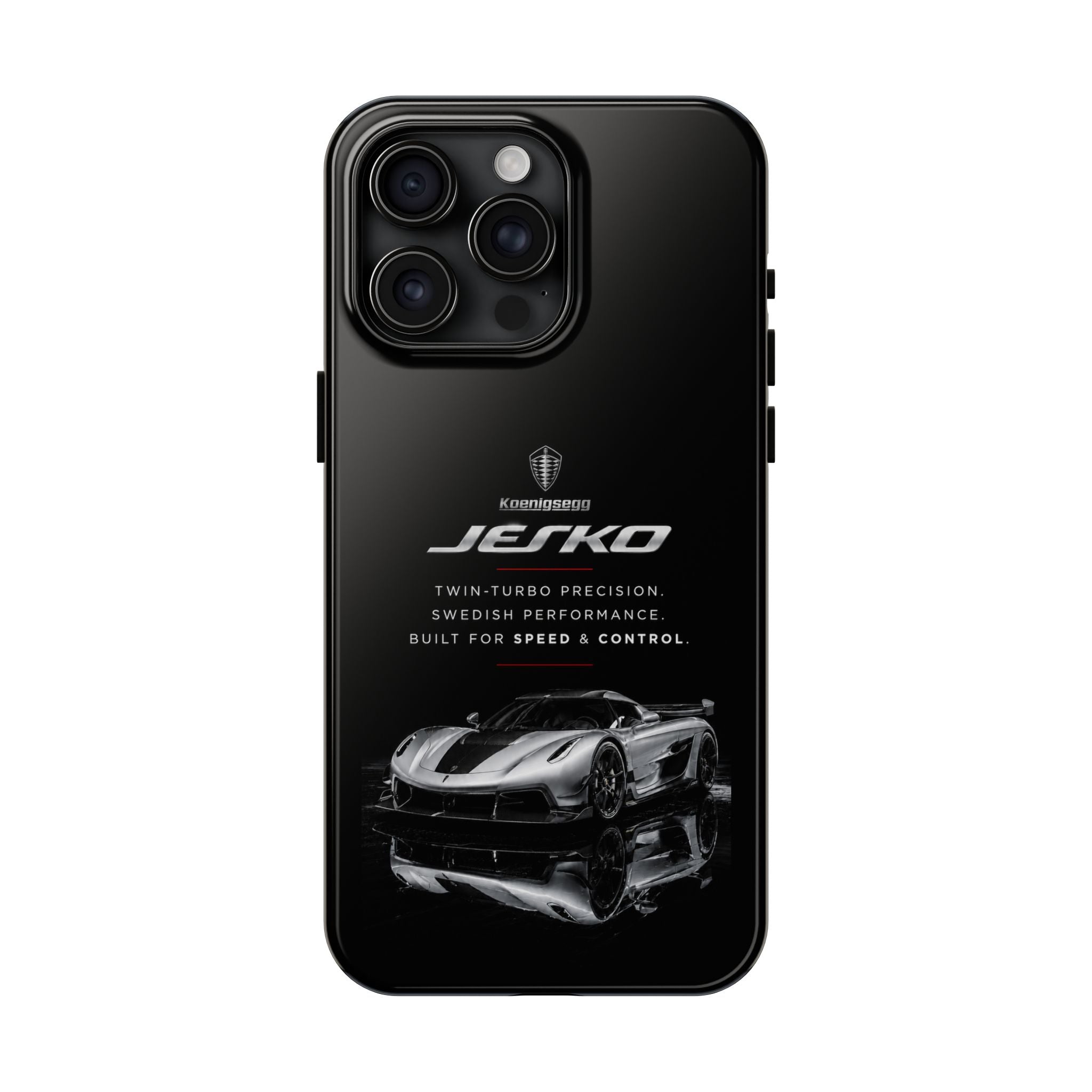Koenigsegg Jesko Reflective Supercar Tough Phone Case — Luxury Sports Car iPhone Cover