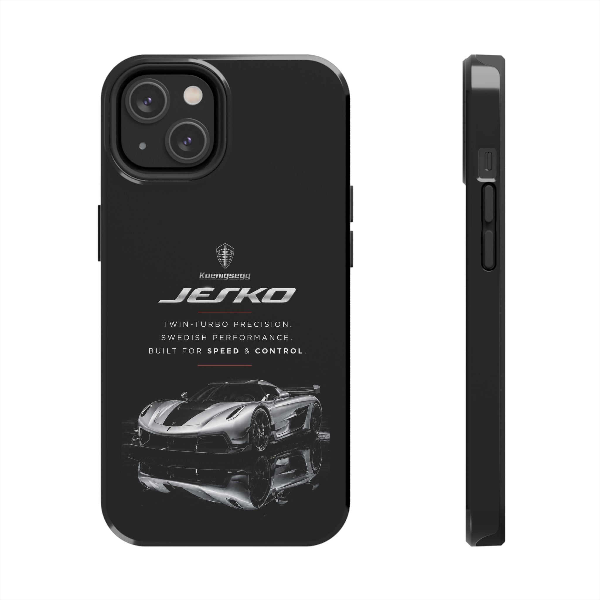 Koenigsegg Jesko Reflective Supercar Tough Phone Case — Luxury Sports Car iPhone Cover