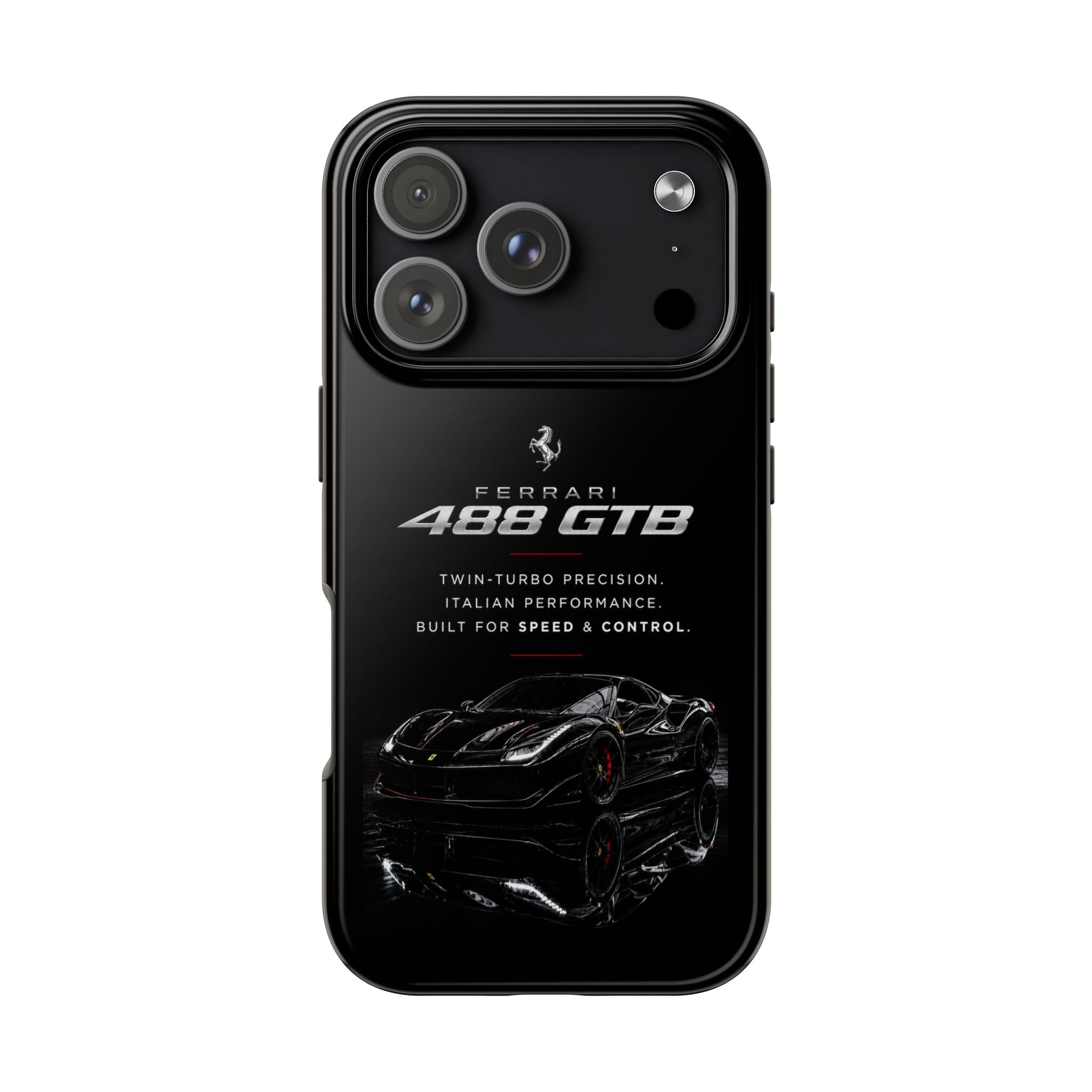 Ferrari 488 GTB Black Sports Car Tough Phone Case