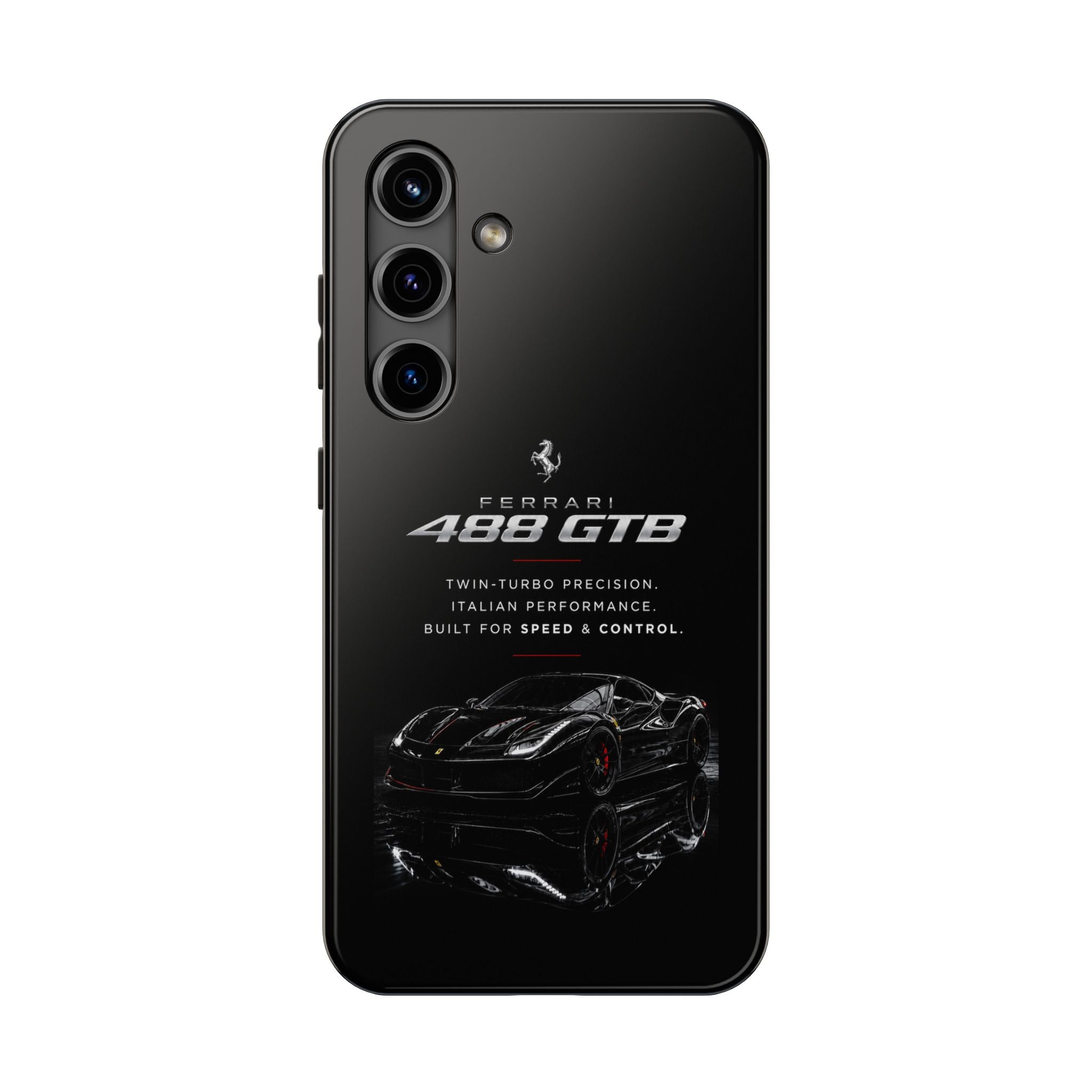 Ferrari 488 GTB Black Sports Car Tough Phone Case