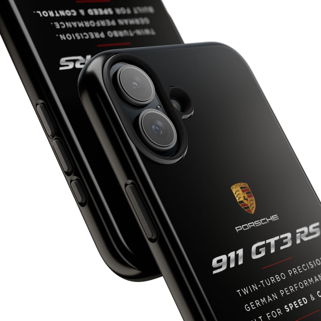 Porsche 911 GT3 RS Tough Phone Case — Black Racing Car Protective Cover