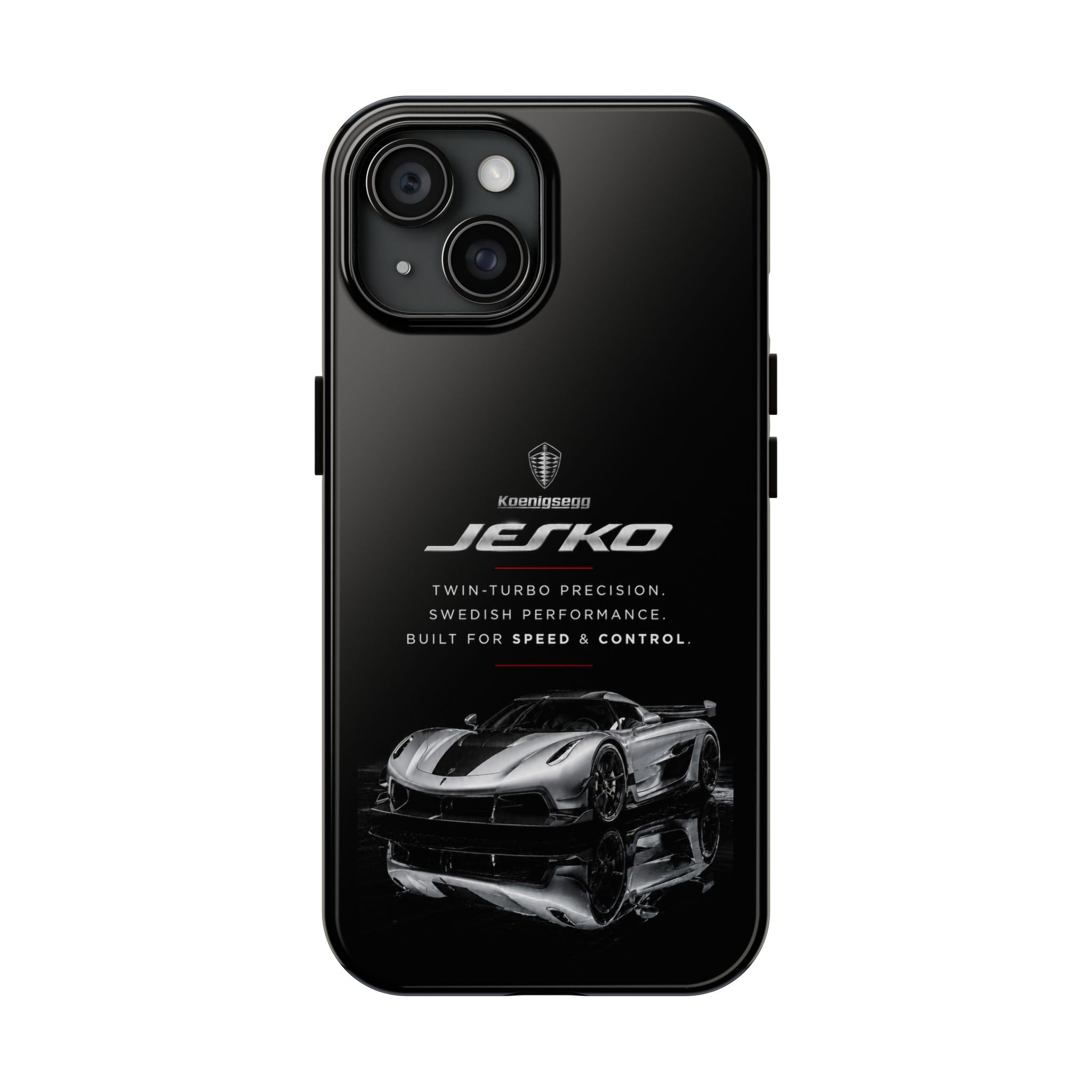 Koenigsegg Jesko Reflective Supercar Tough Phone Case — Luxury Sports Car iPhone Cover