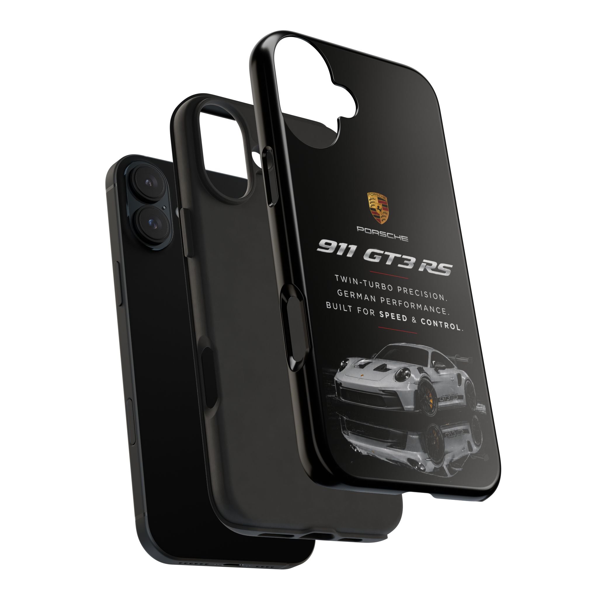 Porsche 911 GT3 RS Tough Phone Case — Black Racing Car Protective Cover