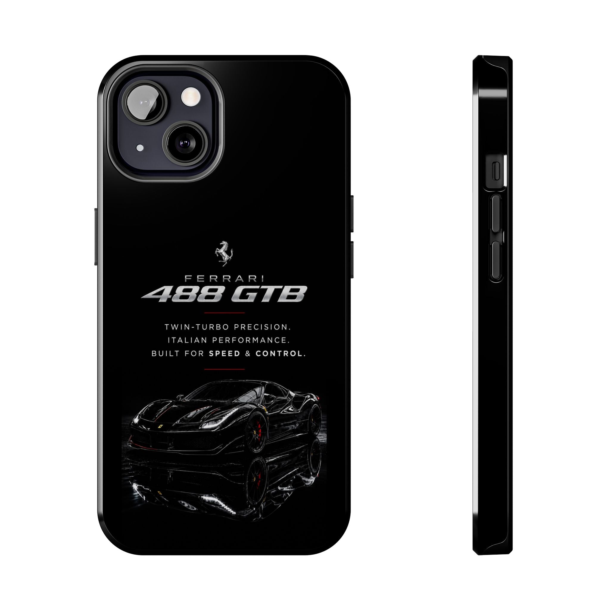 Ferrari 488 GTB Black Sports Car Tough Phone Case