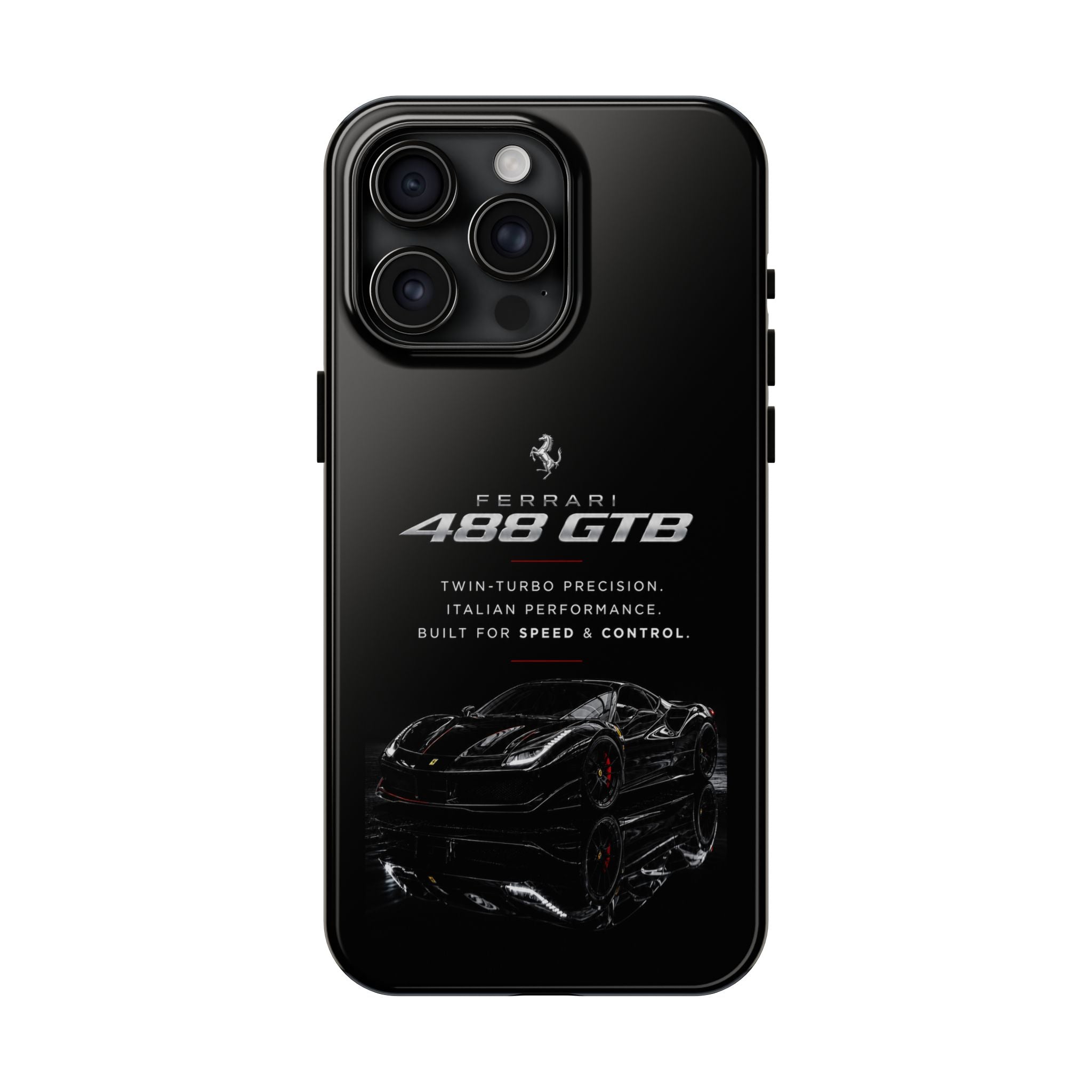Ferrari 488 GTB Black Sports Car Tough Phone Case