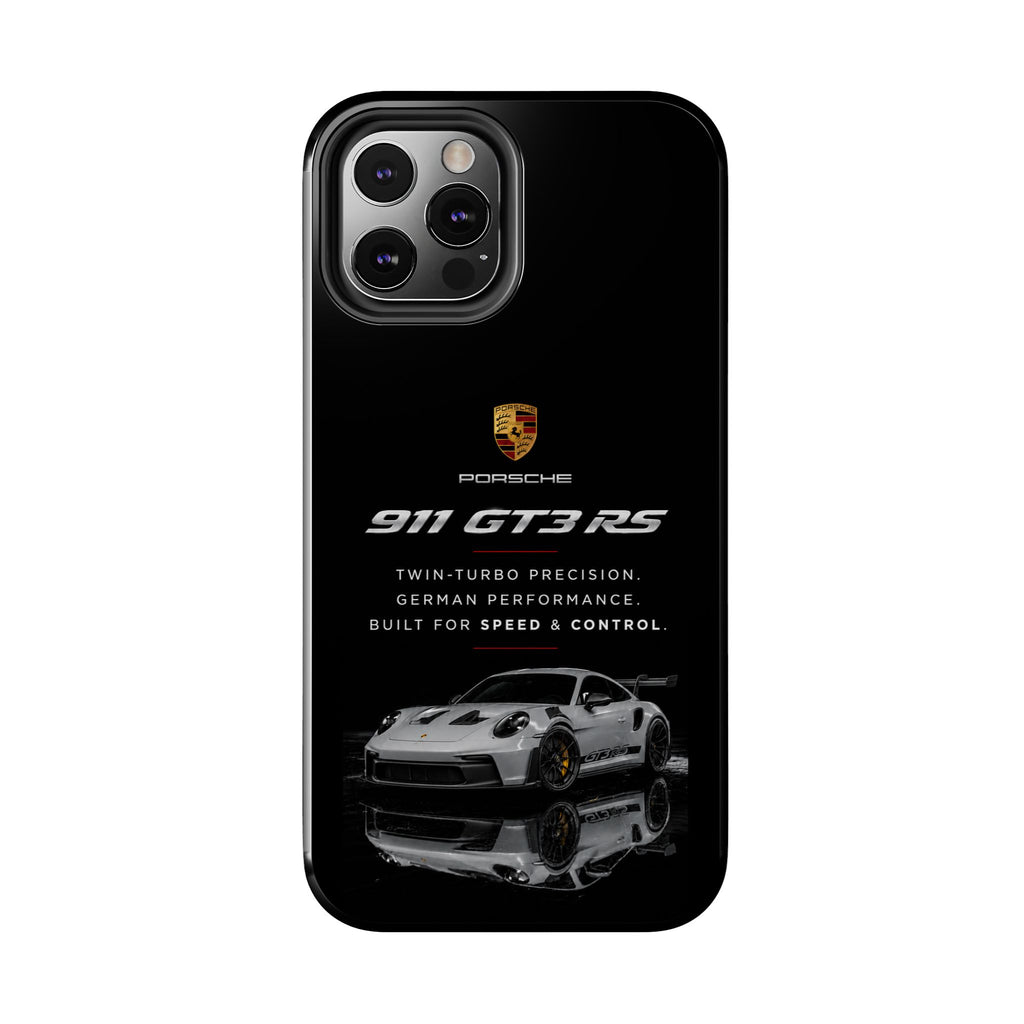 Porsche 911 GT3 RS Tough Phone Case — Black Racing Car Protective Cover