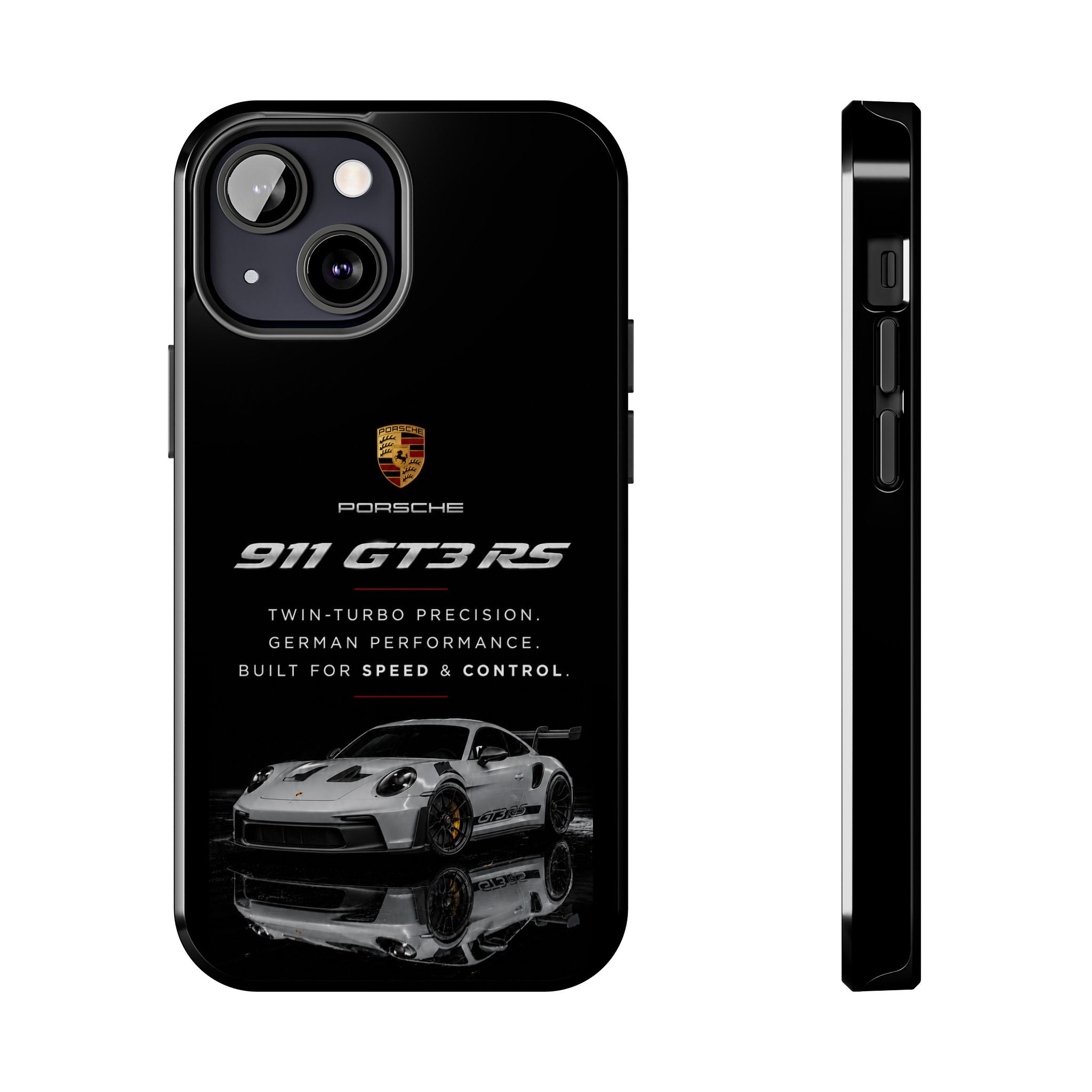 Porsche 911 GT3 RS Tough Phone Case — Black Racing Car Protective Cover