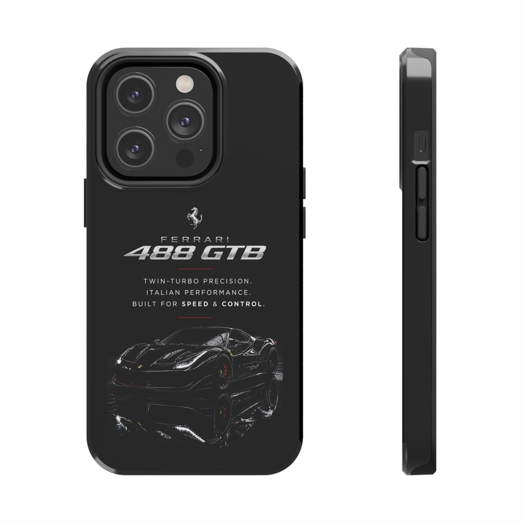 Ferrari 488 GTB Black Sports Car Tough Phone Case