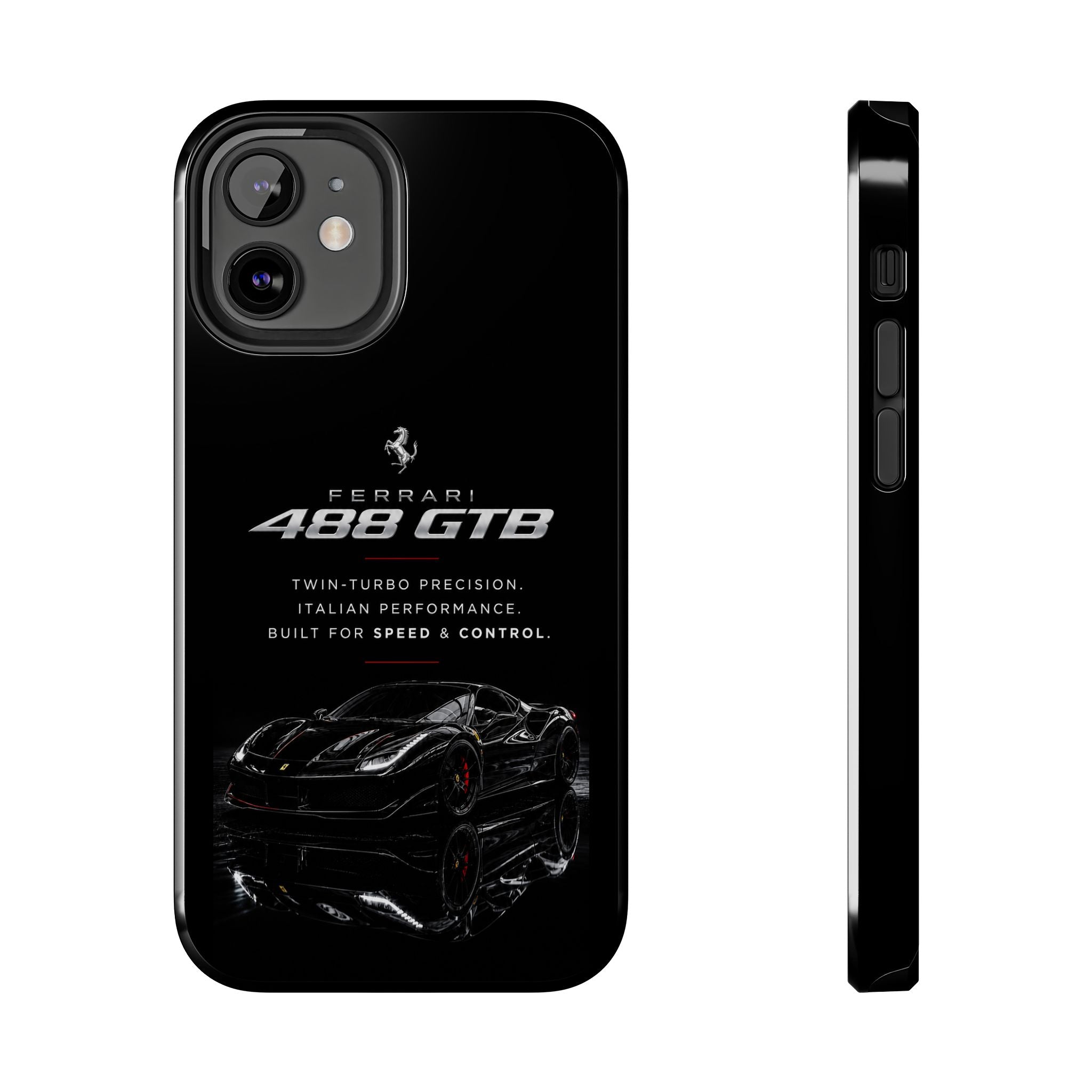 Ferrari 488 GTB Black Sports Car Tough Phone Case